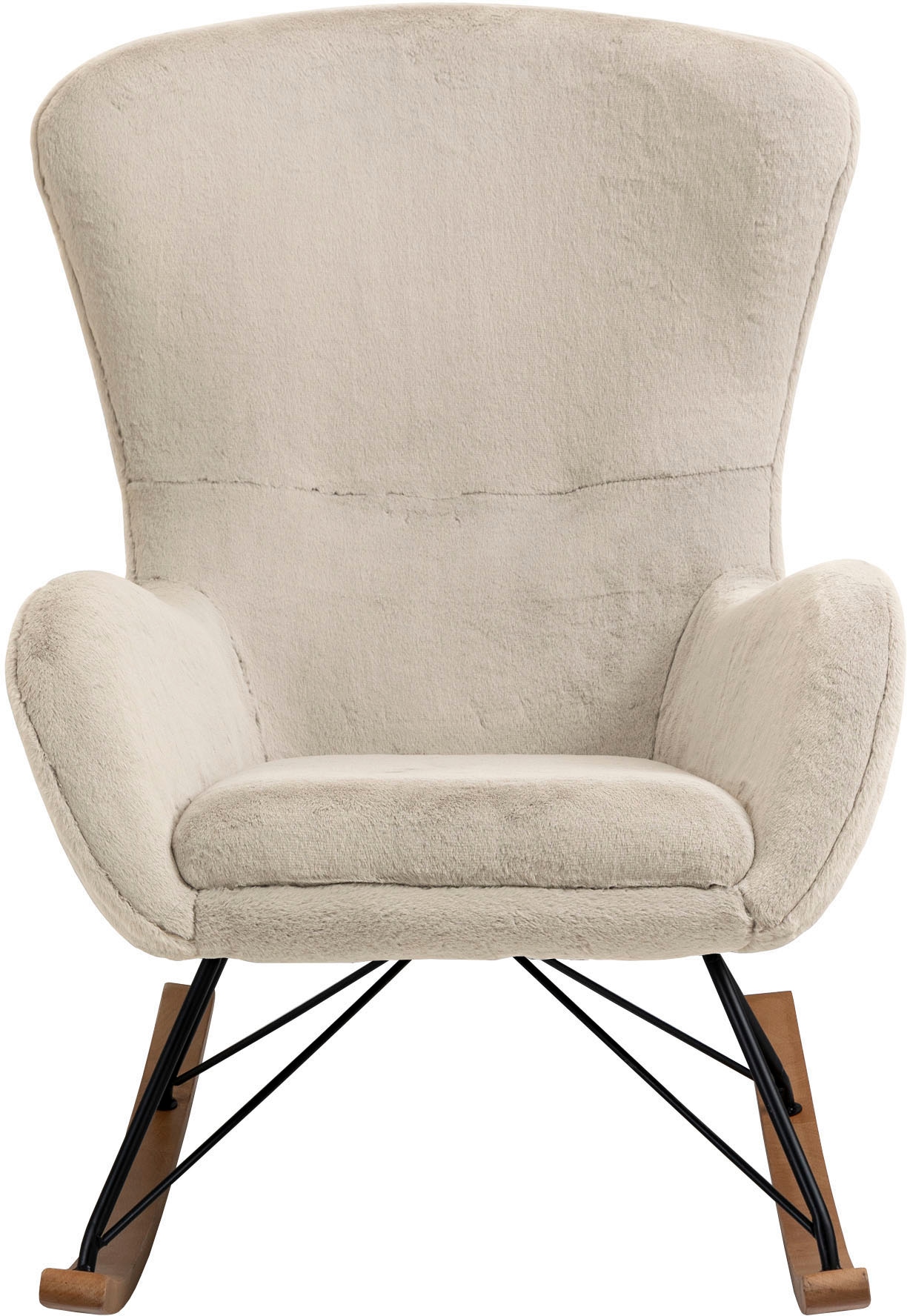 SalesFever Schaukelstuhl "Komfortabl und im Vintage-Stil" () in Lammfellopt günstig online kaufen