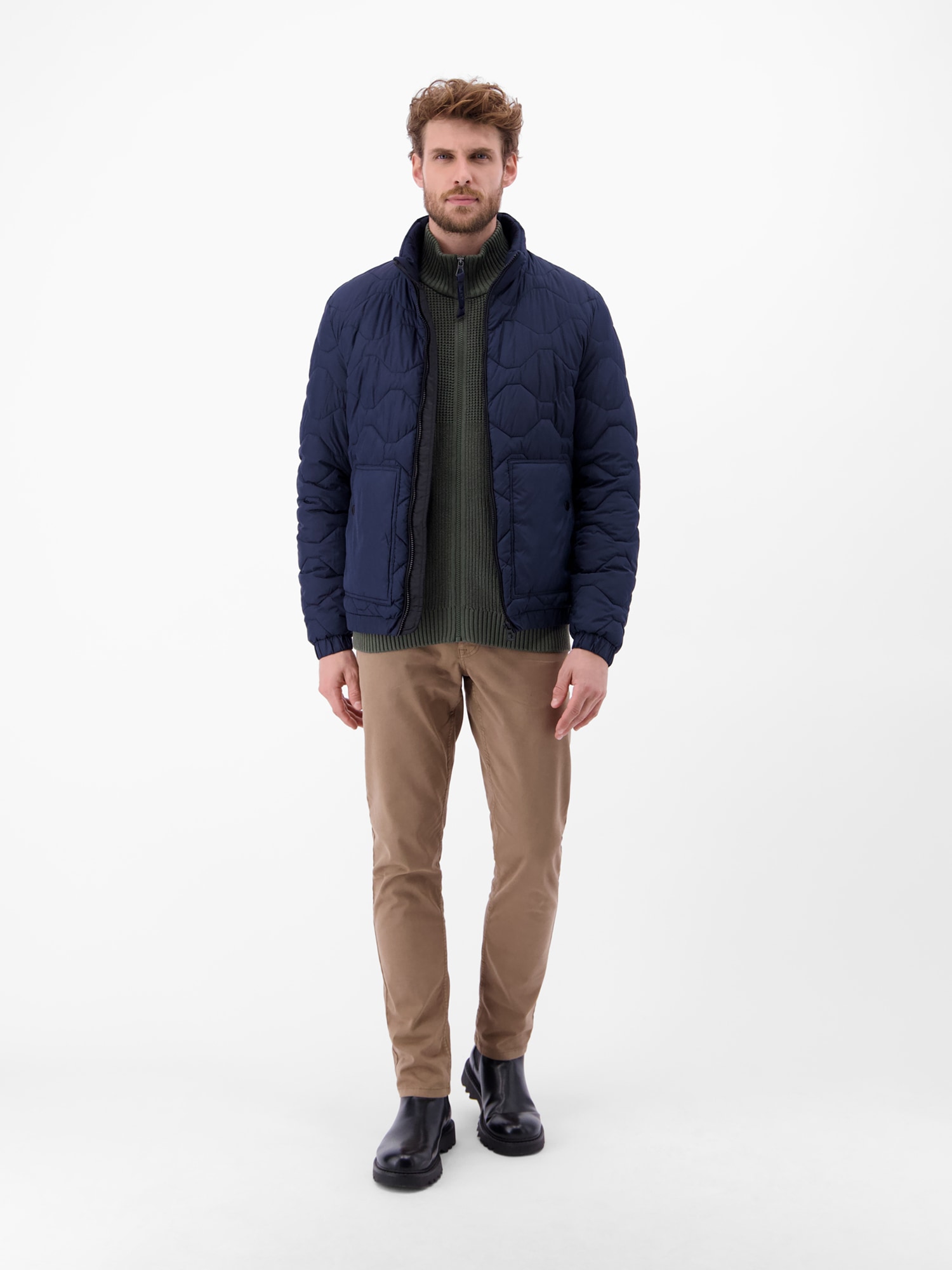 LERROS Strickjacke »LERROS Herren Strickjacke, grob gerippt«
