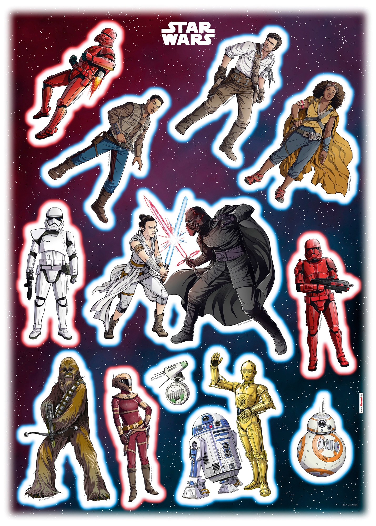 Komar Wandtattoo »Star Wars Heroes Villains«, (12 St.), 50x70 cm (Breite x  Höhe), selbstklebendes Wandtattoo | BAUR