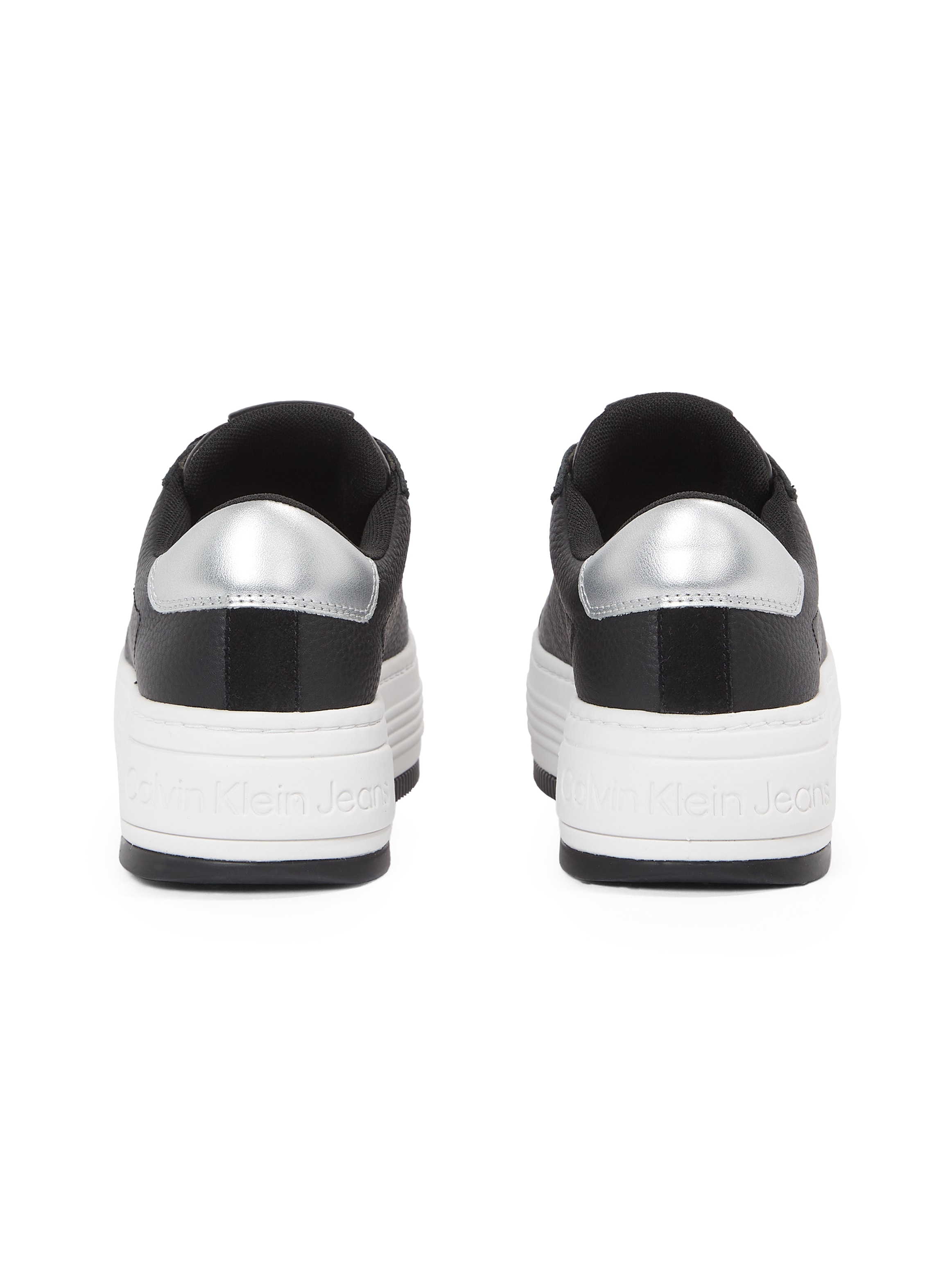 Calvin Klein Jeans Plateausneaker »BOLD FLATF LOW MIX OHB«, Schnürschuh, Halbschuh, Freizeitschuh mit Fersen-Kontrast