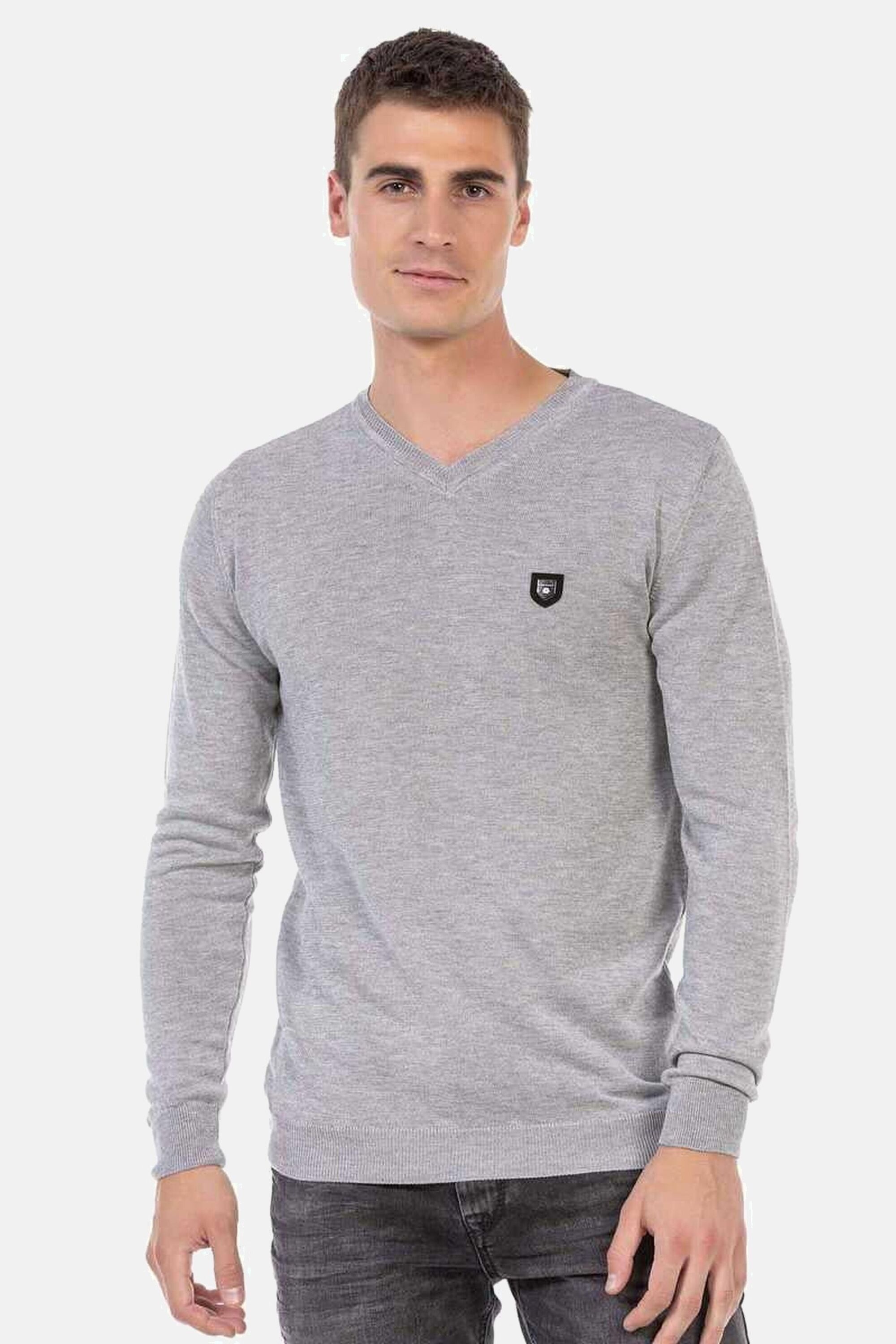 Cipo & Baxx V-Ausschnitt-Pullover "Pullover" 1 Stk. mit V-Ausschnitt, CP242