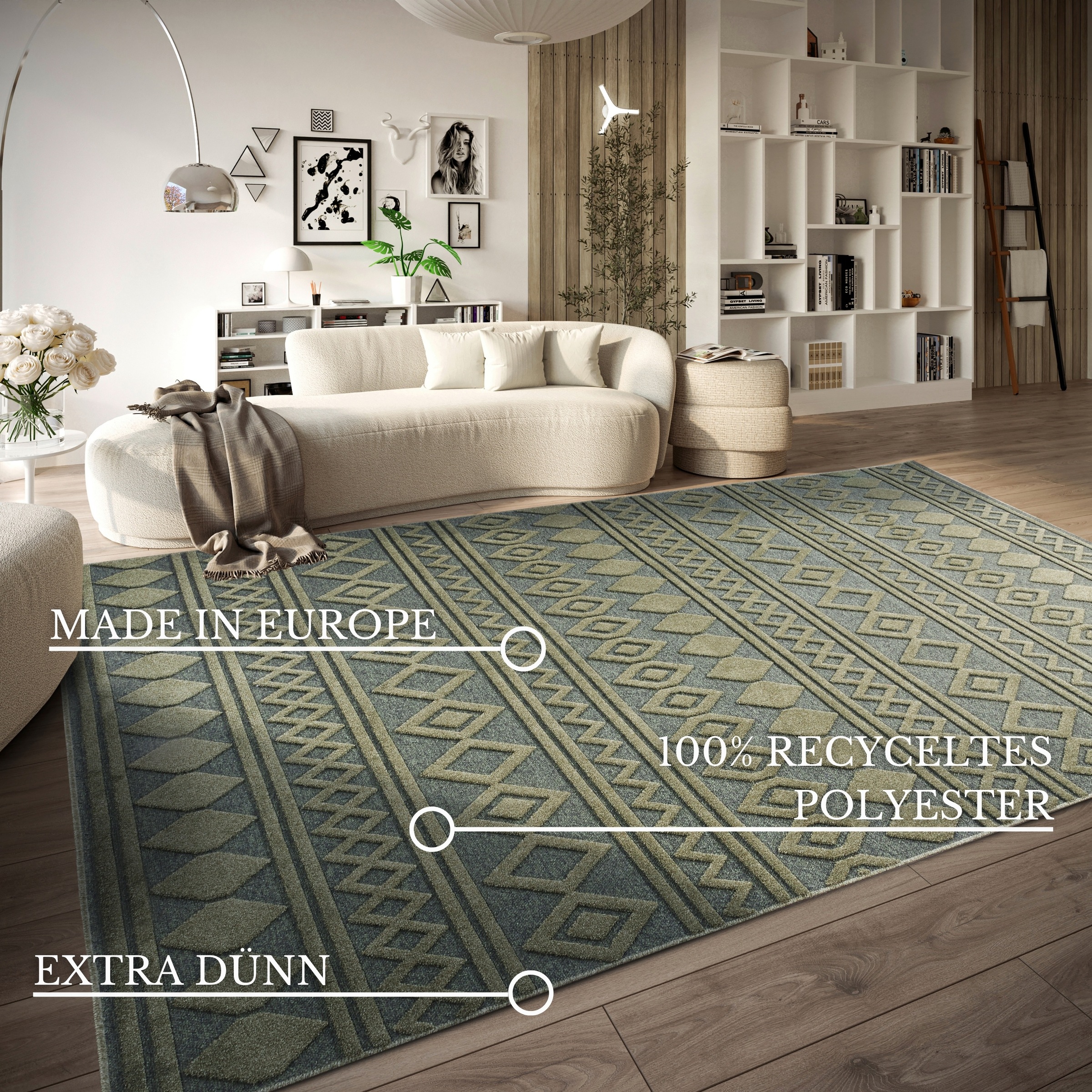 Villeroy & Boch Teppich »Catherine«, rechteckig, 5,5 mm Höhe, Wohnzimmer, Schlafzimmer, Modern, Hoch-Tief Effekt, Flur