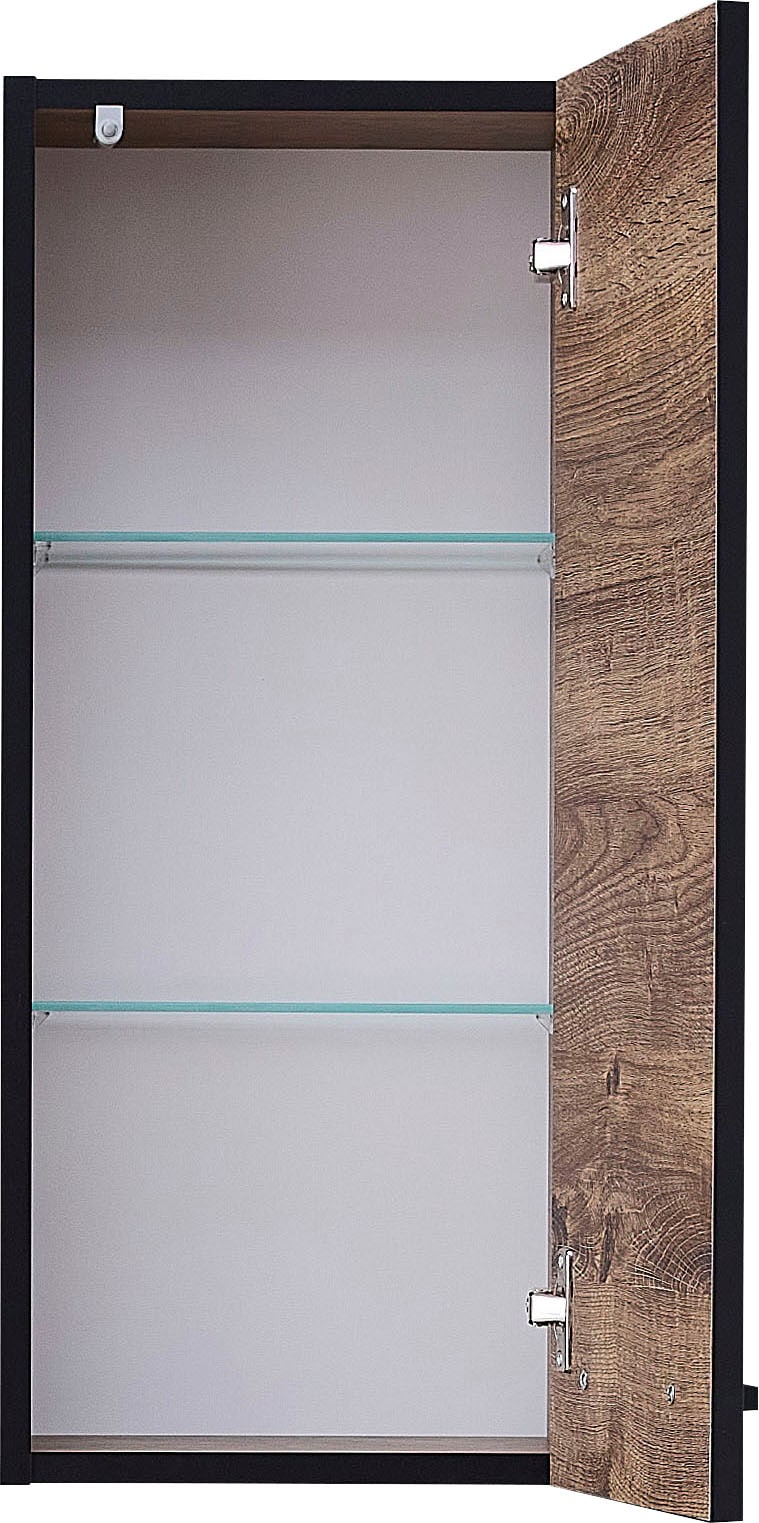 Saphir Hängeschrank »Quickset 374 Wand-Badschrank, 1 Tür, 2 Einlegeböden, inkl. Türdämpfer«, Badezimmer-Hängeschrank, 30 cm breit, Eiche Ribbeck quer Nachbildung