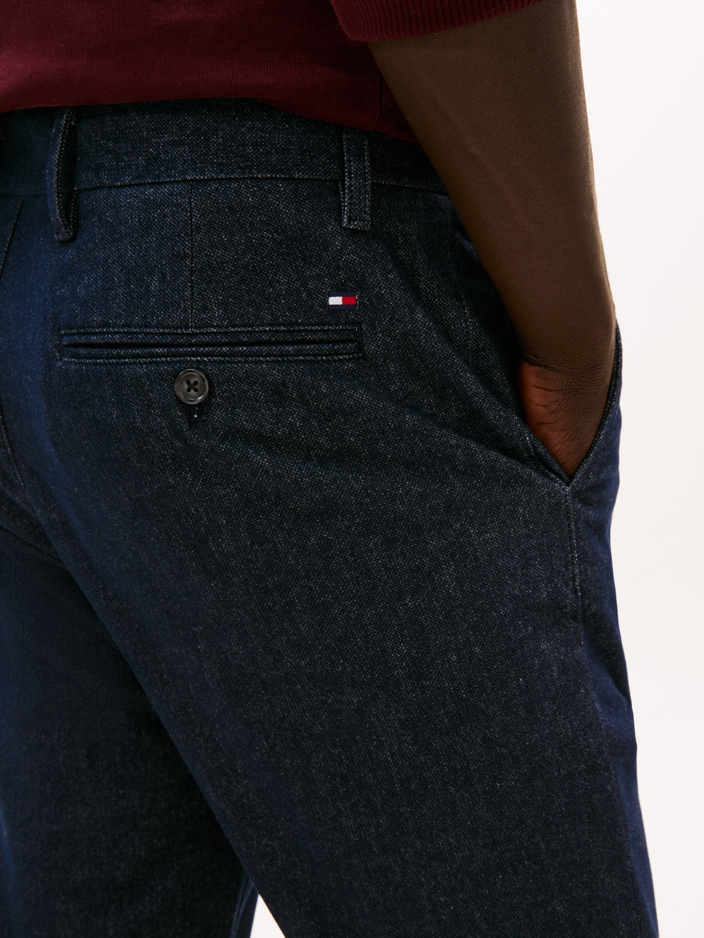 Tommy Hilfiger Chinohose »BLEECKER BRUSHED MARL«, Slim Fit, gebürstete Melangeoptik
