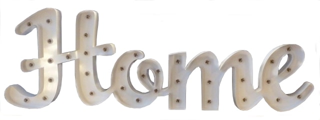 MARQUEE LIGHTS LED Dekolicht "HOME", 37, H: 61cm, 1 Stk., weiß, Leuchten, Wandlampe, Tischlampe zu Hause 37 Leuchtmittel E14 (exkl.) - 80x61 cm