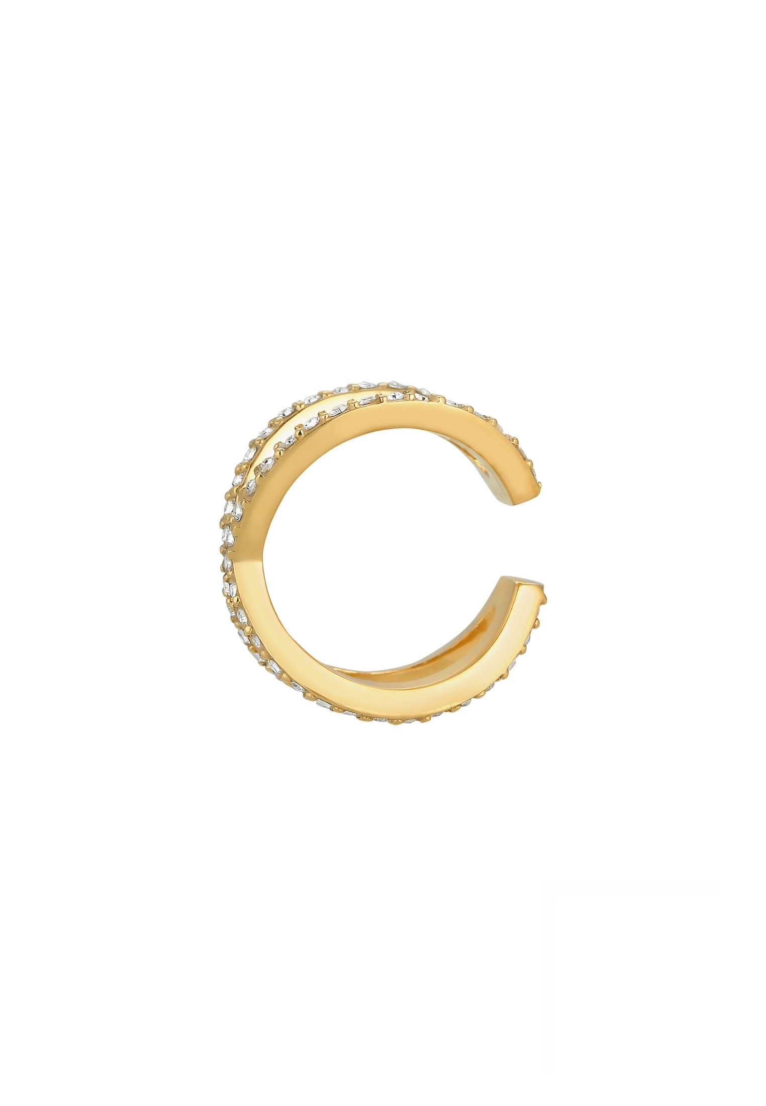 Elli Single-Ohrhaken »Single Earcuff Kreuz Kristalle 925 Silber«