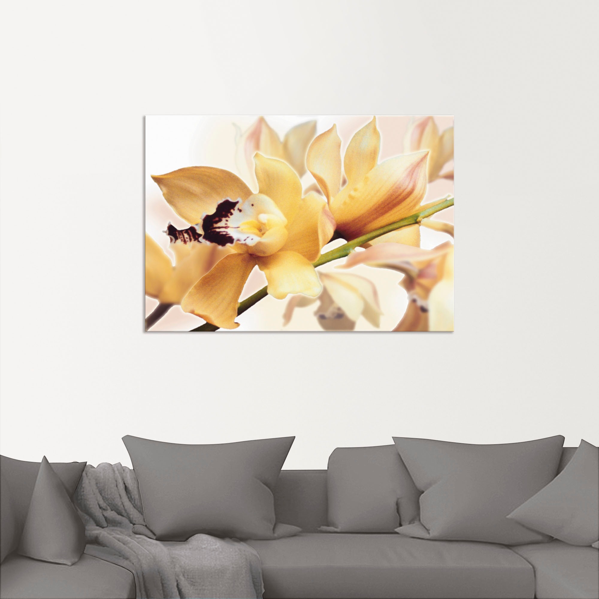Artland Wandbild "Gelbe Orchidee" Blumenbilder 1 Stk. tlg. als Alubild, Out günstig online kaufen