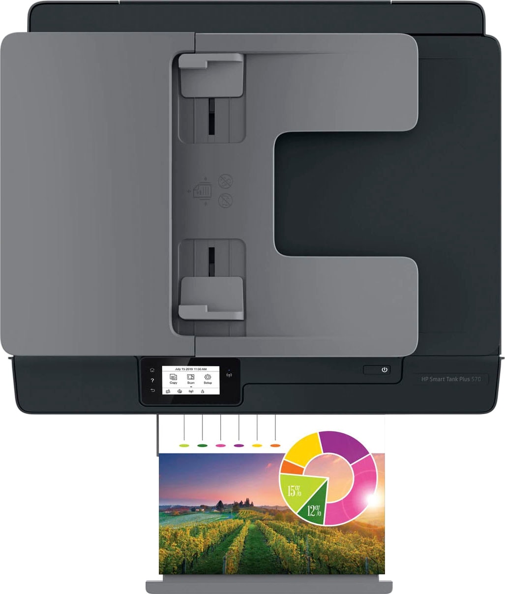 HP Multifunktionsdrucker »Smart Tank Plus 570«, Tintentank, hohe Reichweite