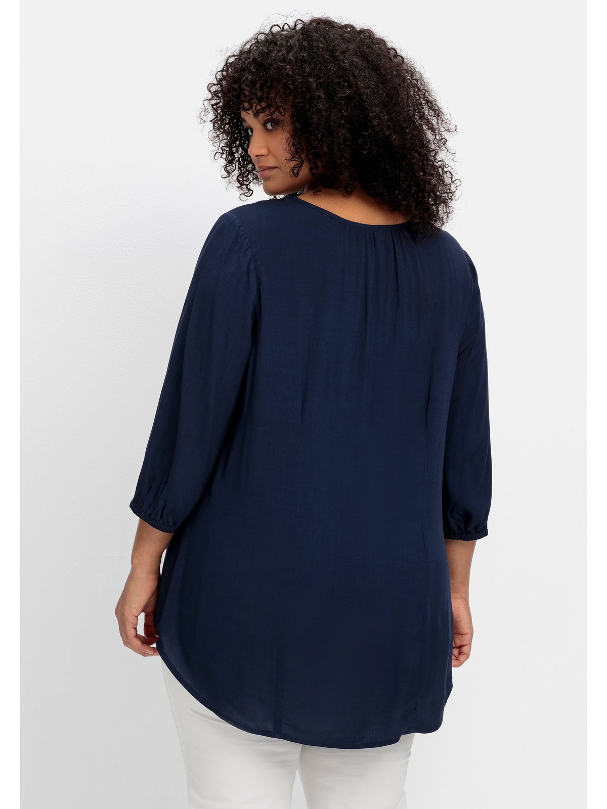Sheego Shirtbluse »Große Größen«, mit 3/4-Arm und verlängertem Rücken  online bestellen | BAUR