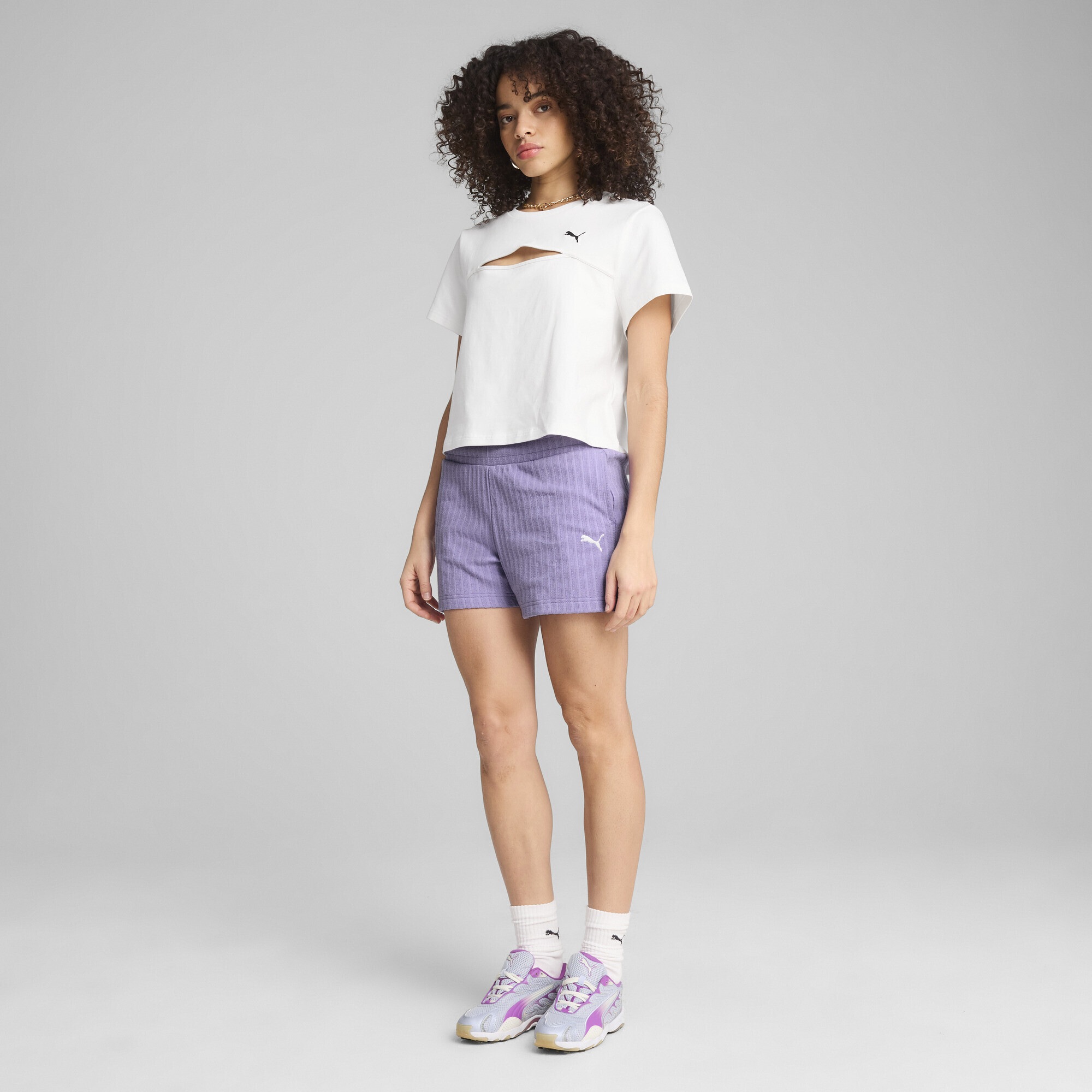 PUMA Sporthose »WARDROBE ESS 4" Pointelle-Shorts Damen«