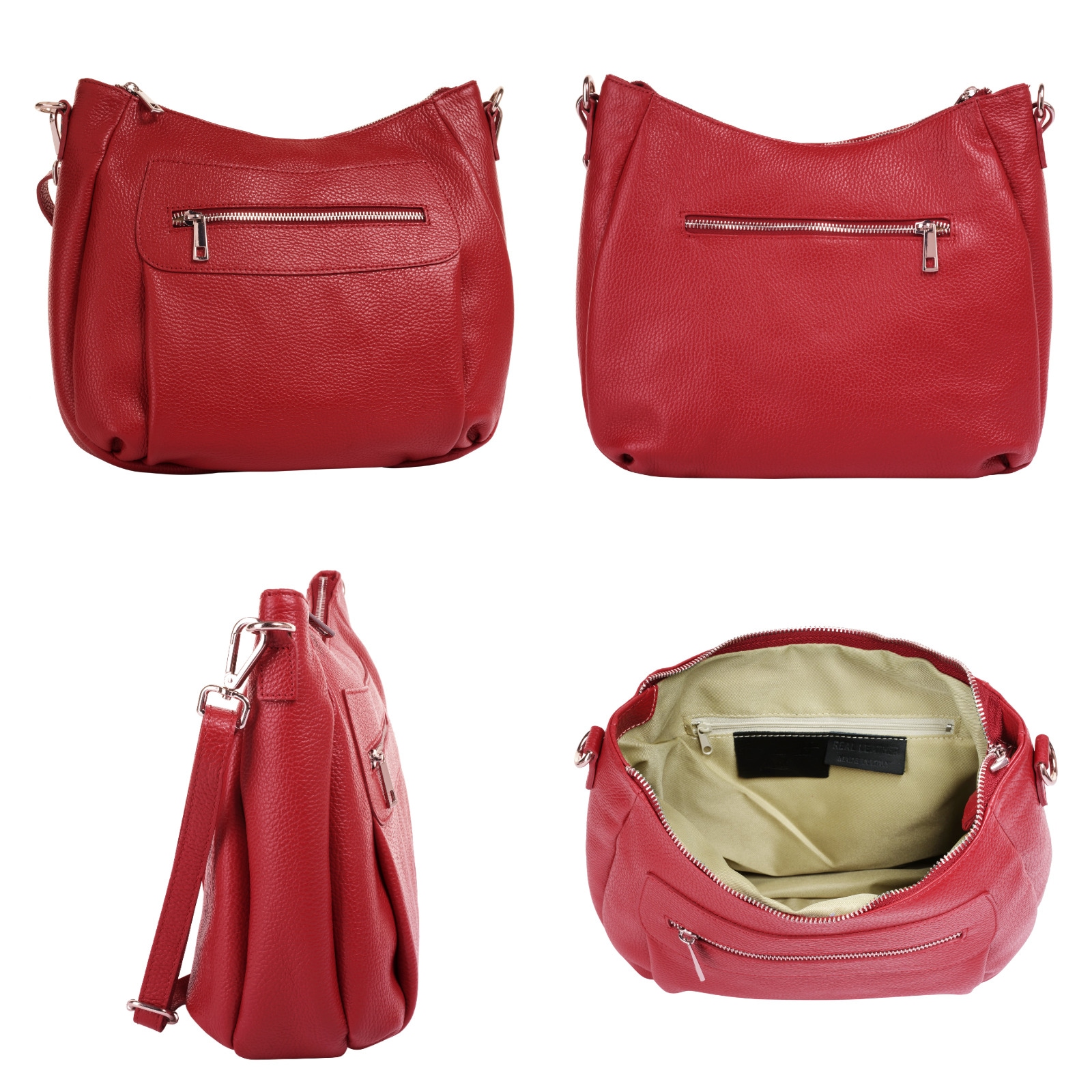 Samantha Look Umhängetasche, echt Leder, Made in Italy