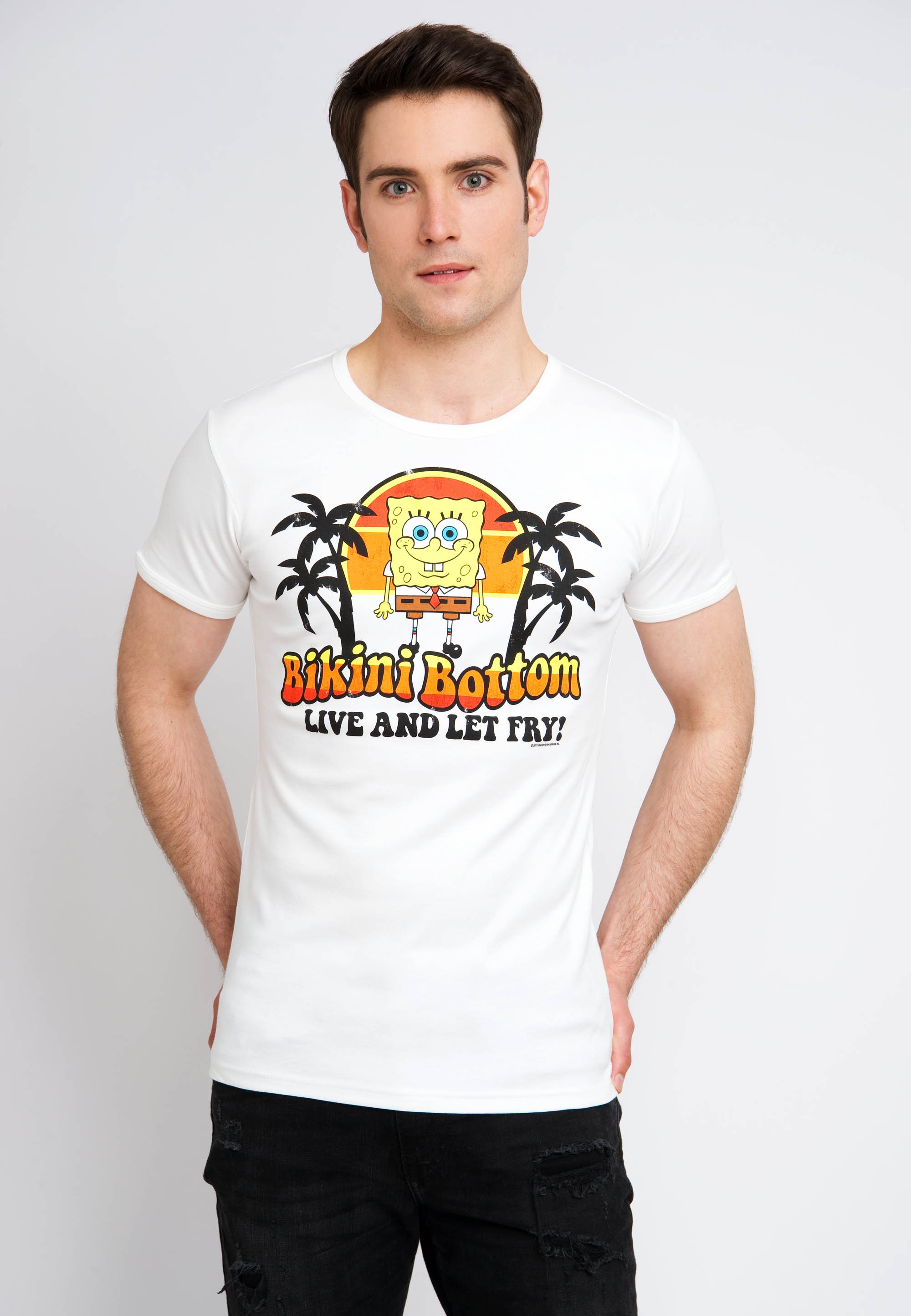 LOGOSHIRT T-Shirt »Spongebob - Bikini Bottom«, mit witzigem Spongebob-Print