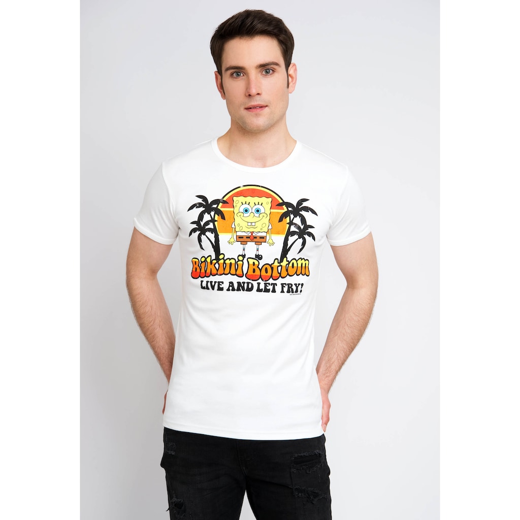 LOGOSHIRT T-Shirt »Spongebob - Bikini Bottom«, mit witzigem Spongebob-Print
