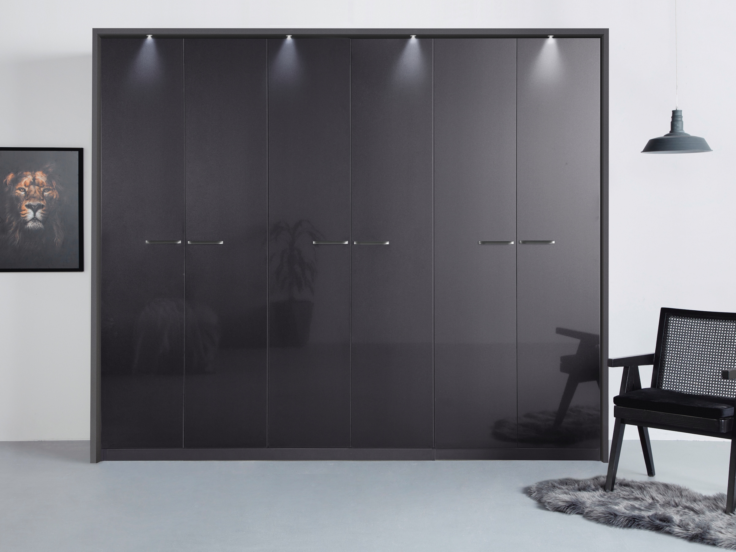 OTTO home "Mehrzweckschrank Aktenschrank Möbel Mietswohnung Schlafzimmer OTELI" erhältlich in Breiten 230/275 cm inkl. Innenschubladen und extra Böden, inkl. Passepartout optional mit Beleuchtung MADE IN GERMANY