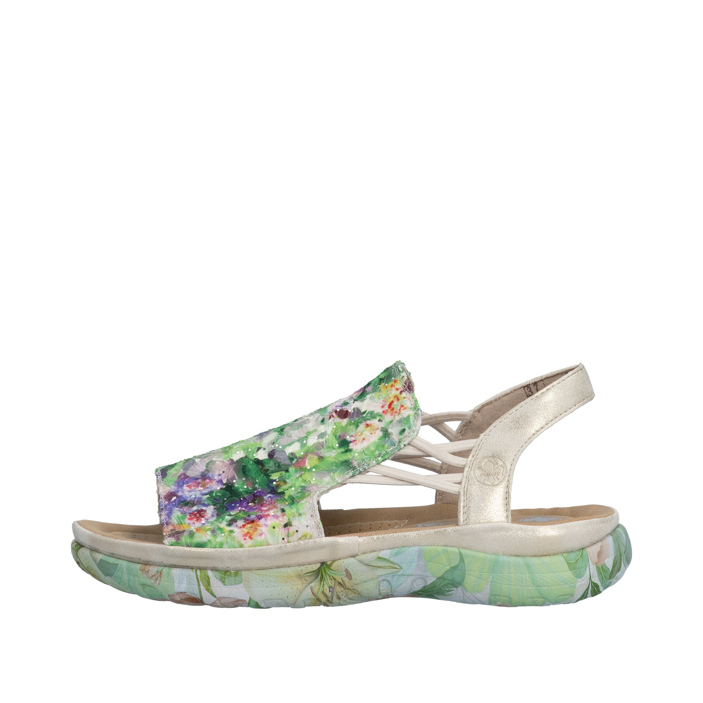 Rieker Sandale  Sommerschuh, Schlupfschuh mit seitlichen Gummizügen für guten Sitz