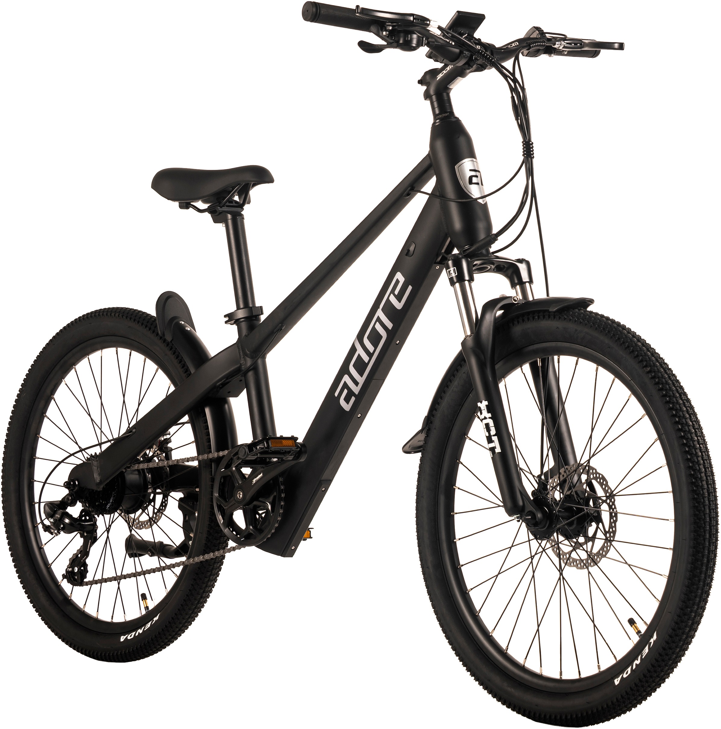Adore E-Bike »24" Alu Kids Citybike KS-240 Heckmotor 45NM / 10,4Ah Pitch Black matt«, 7 Gang, Shimano, Tourney, Heckmotor 250 W