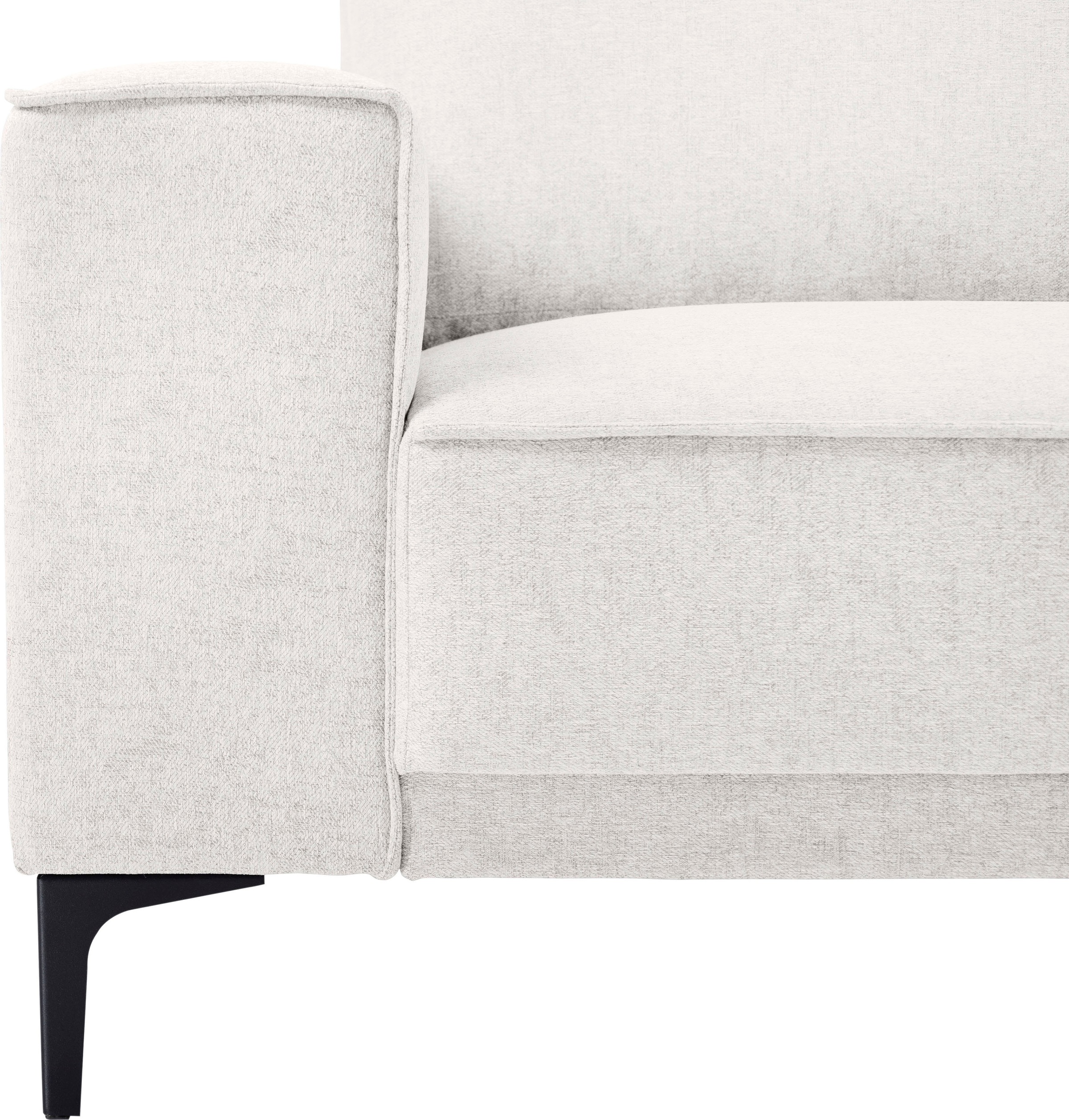 Places of Style Ecksofa »Polsterecke Oland, Struktur, Flachgewebe, Luxus-Microfaser, Boucle«, L-Form, 280 cm, Wellenunterfederung, Skandi-Design, Metallfüße