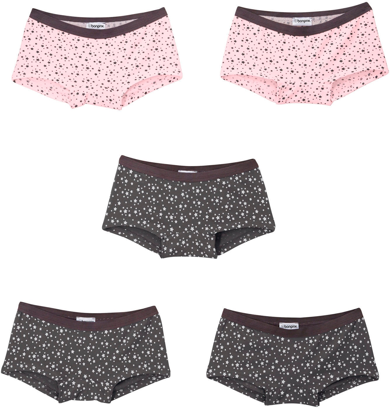 bonprix Panty Packung, 5 Stk. im 5er-Set, aus Baumwolle und Elasthan, körpernahe Passform