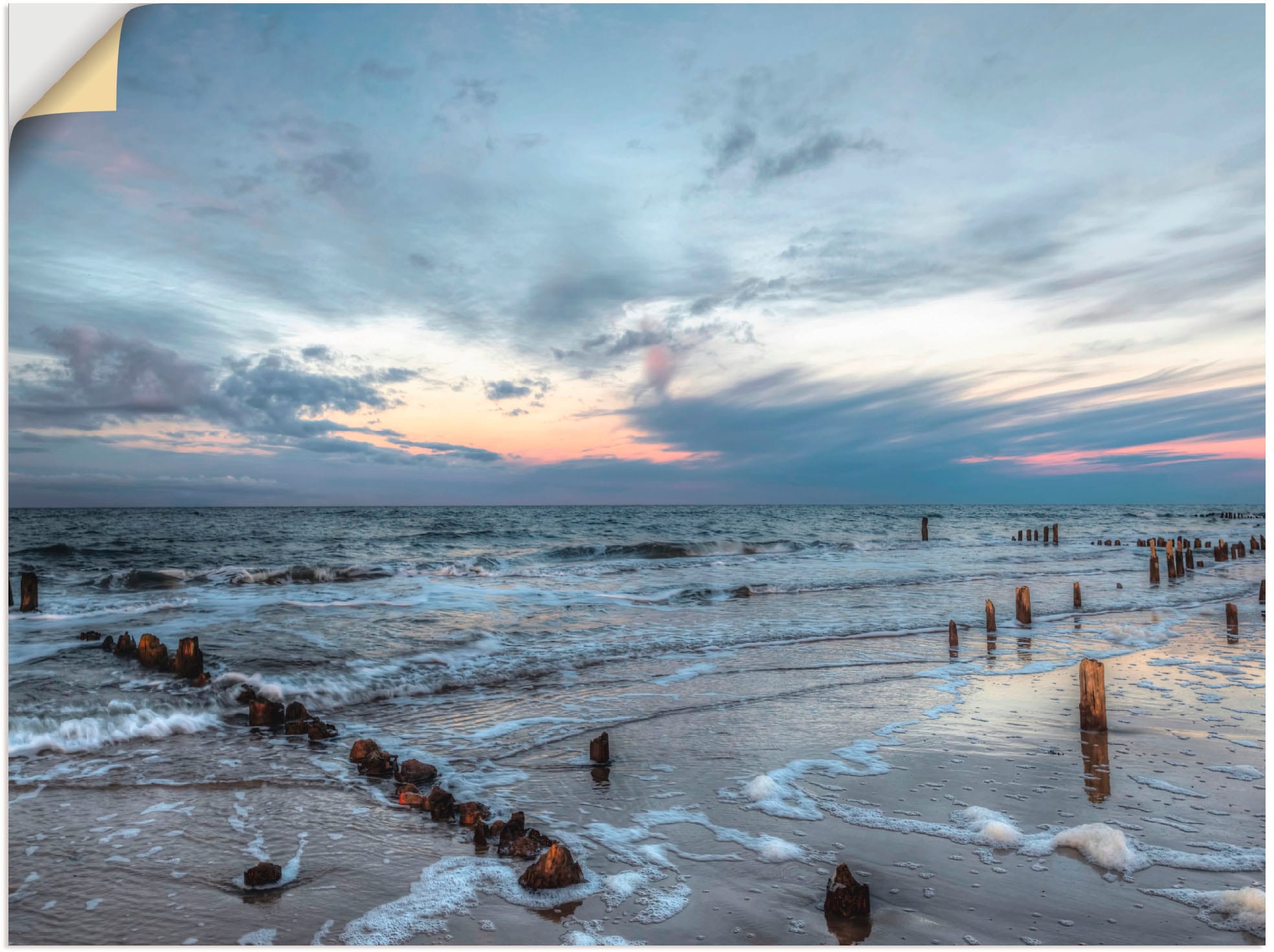 Artland Wandbild »Winter Sonnenuntergang am Meer«, Gewässer, (1 St.), als  Leinwandbild, Wandaufkleber oder Poster in versch. Größen bestellen | BAUR