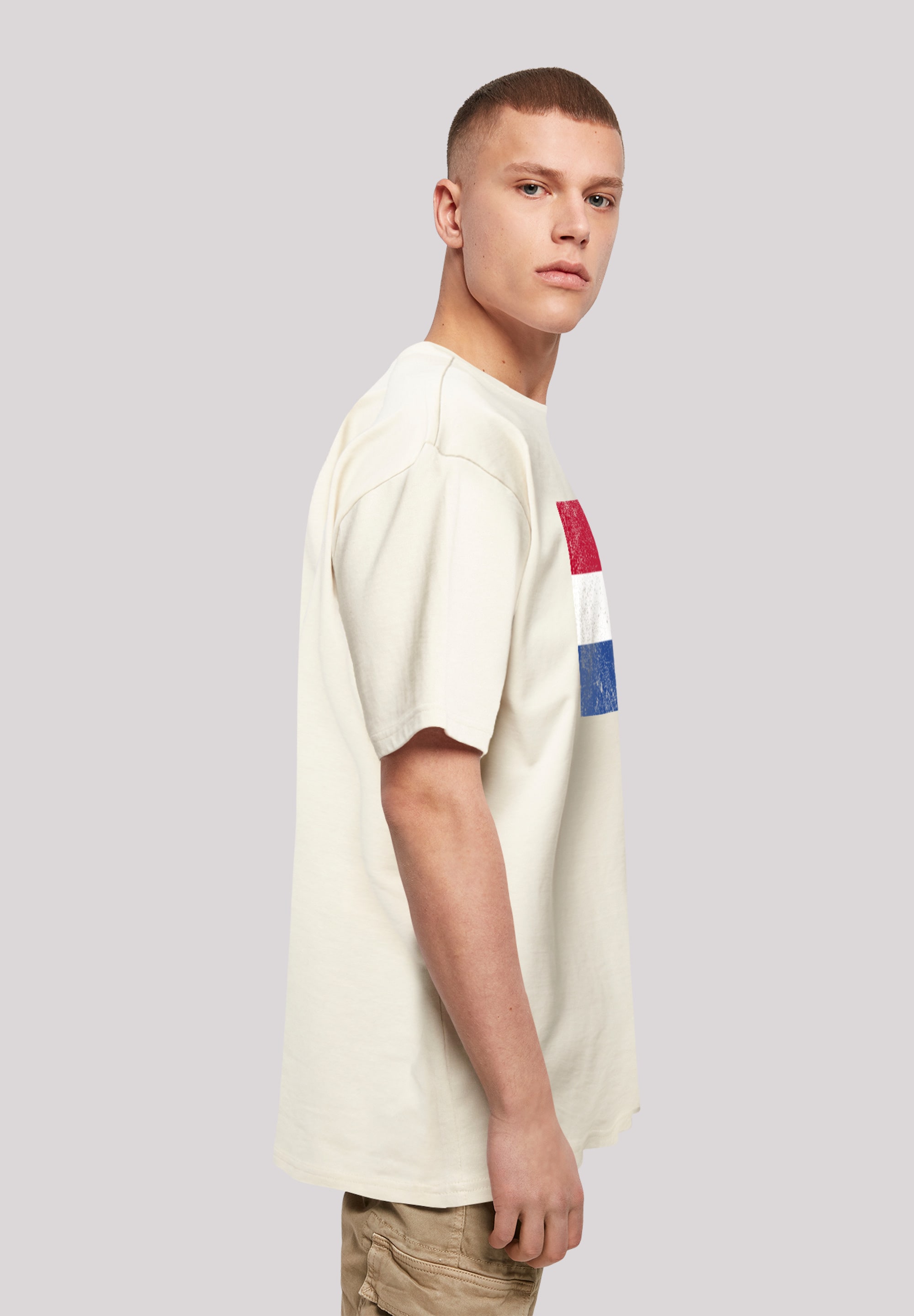 F4NT4STIC T-Shirt »Netherlands NIederlande Holland Flagge distressed«, Print
