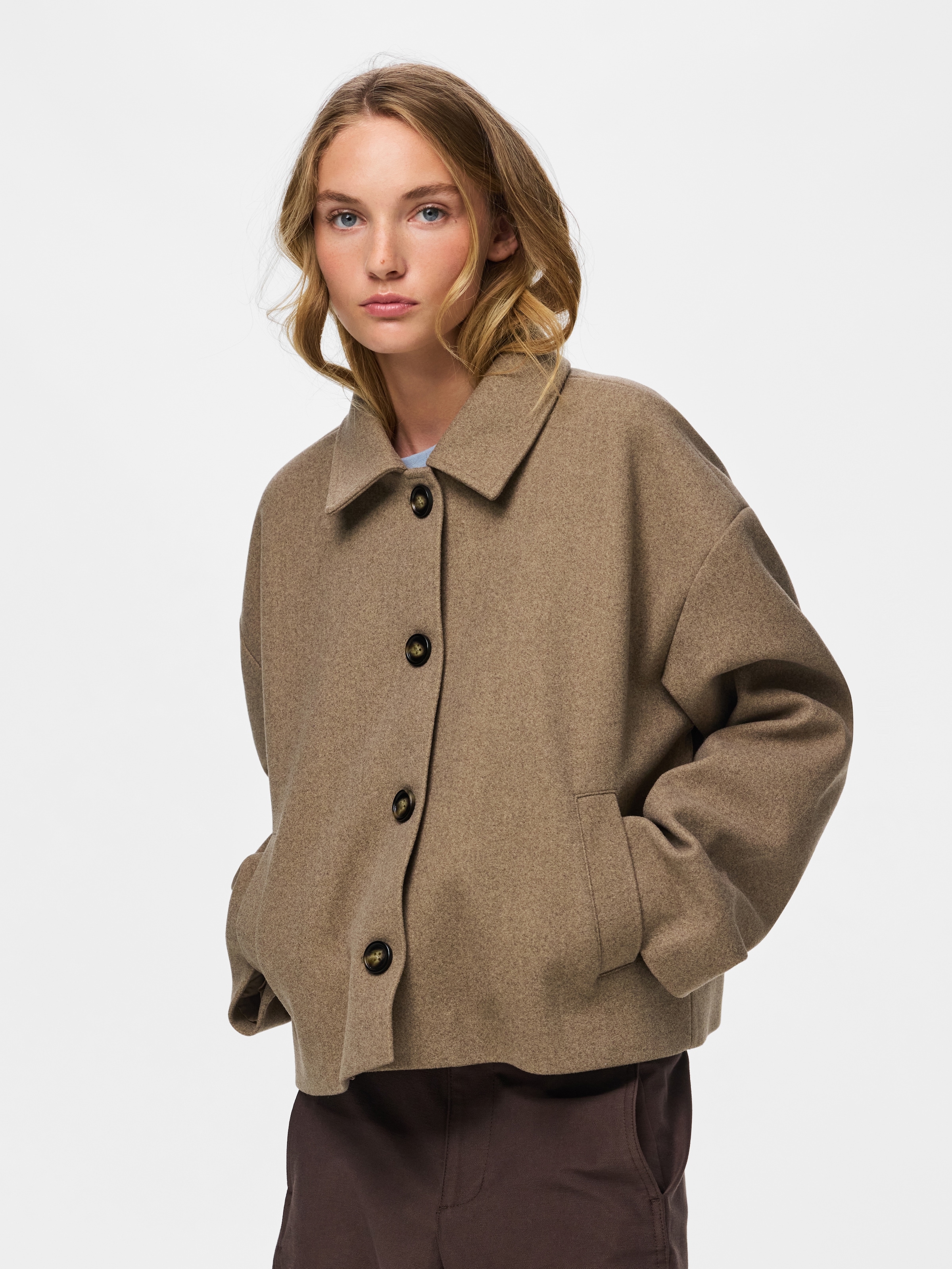 pieces Kurzjacke "PCAYA SHORT COAT NOOS BC" Kunstfaser