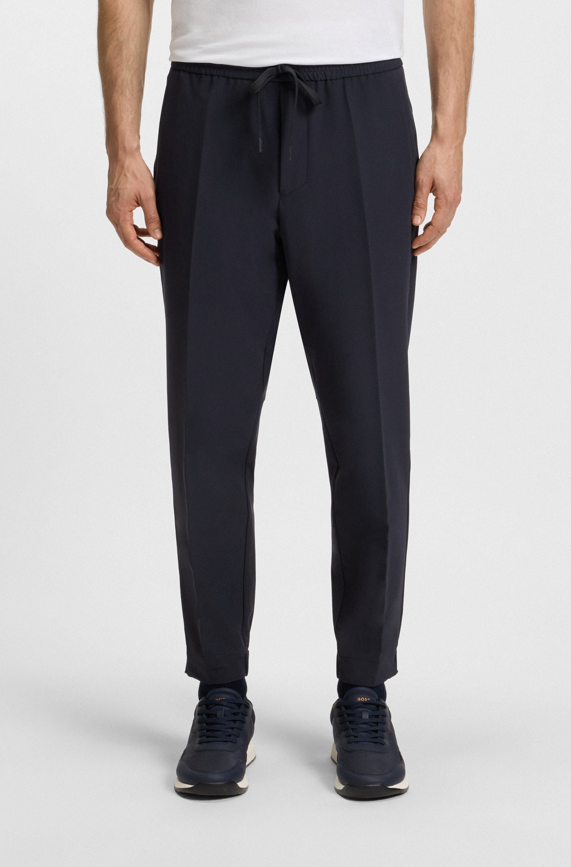 BOSS GREEN Stretch-Hose "T Flex" Tapered-fit Hose mit elastischem Bund und Kordelzug