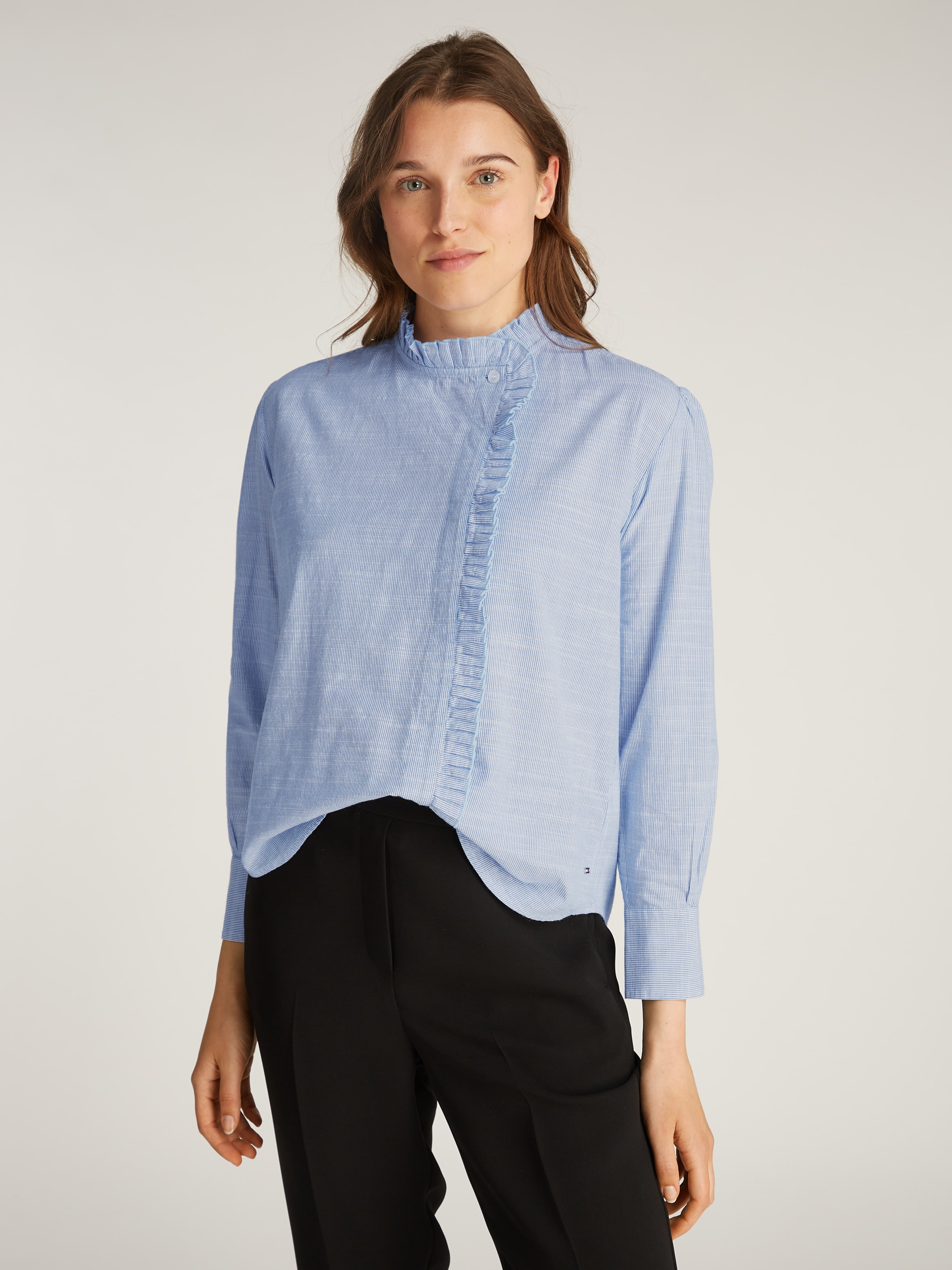 Hemdbluse »COTTON STP RUFFLE RELAXED SHIRT«, mit Rüschen-Besätze