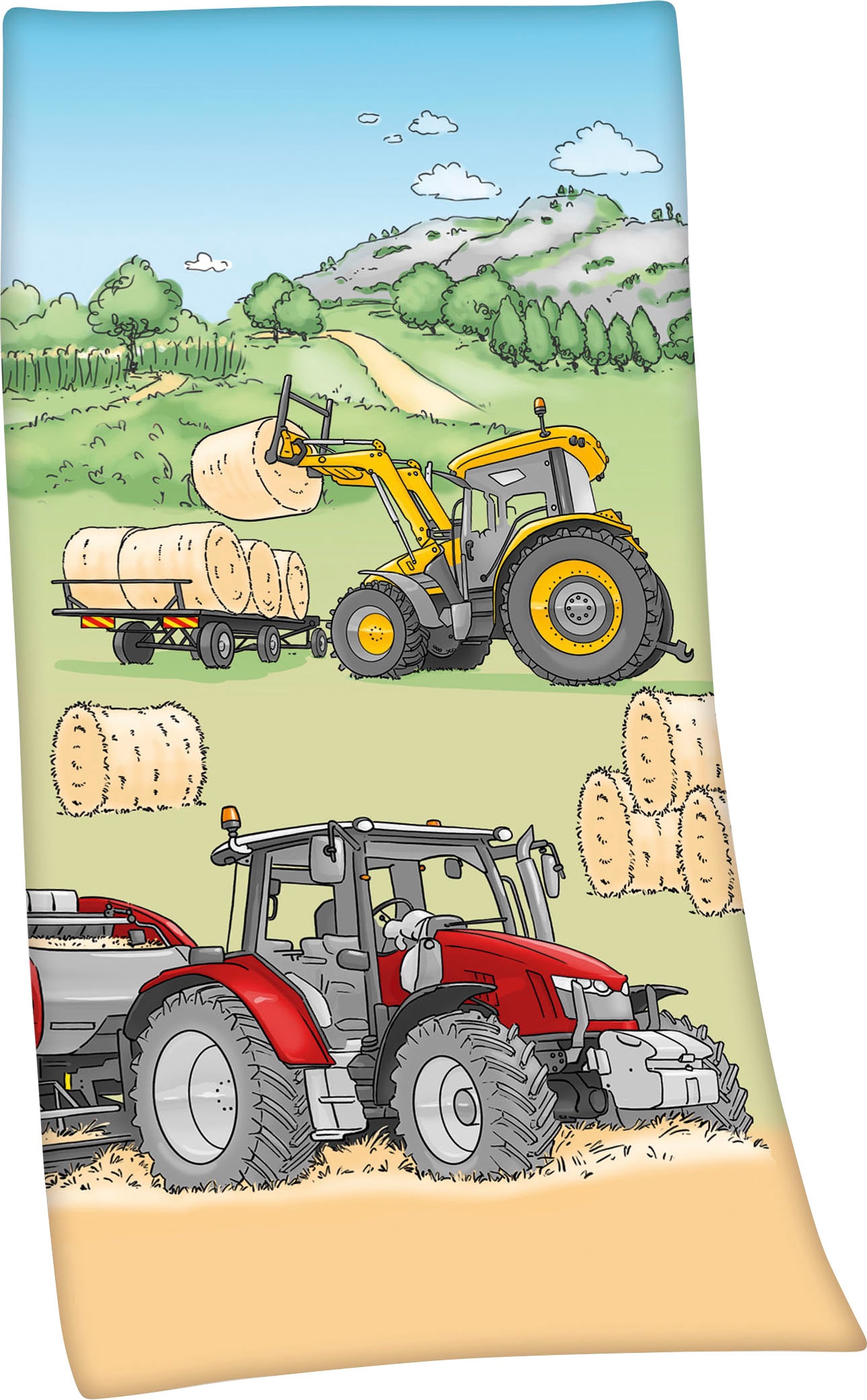 Herding Young Collection Badetuch "Traktor" 75x150cm, hochfarbig bedruckt