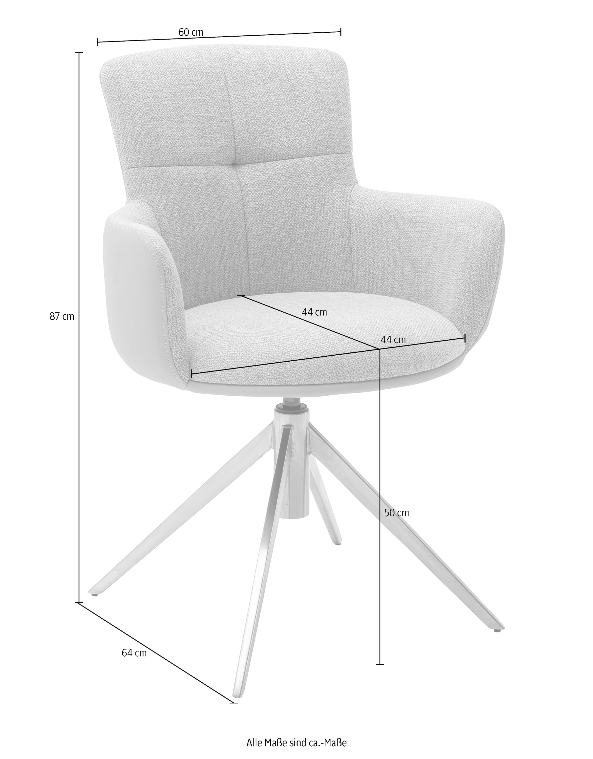 MCA furniture Esszimmerstuhl »Mecana«, (Set), 2 St., 2er Set Materialmix, Stuhl  360° drehbar mit Nivellierung, bis 120 kg bestellen | BAUR