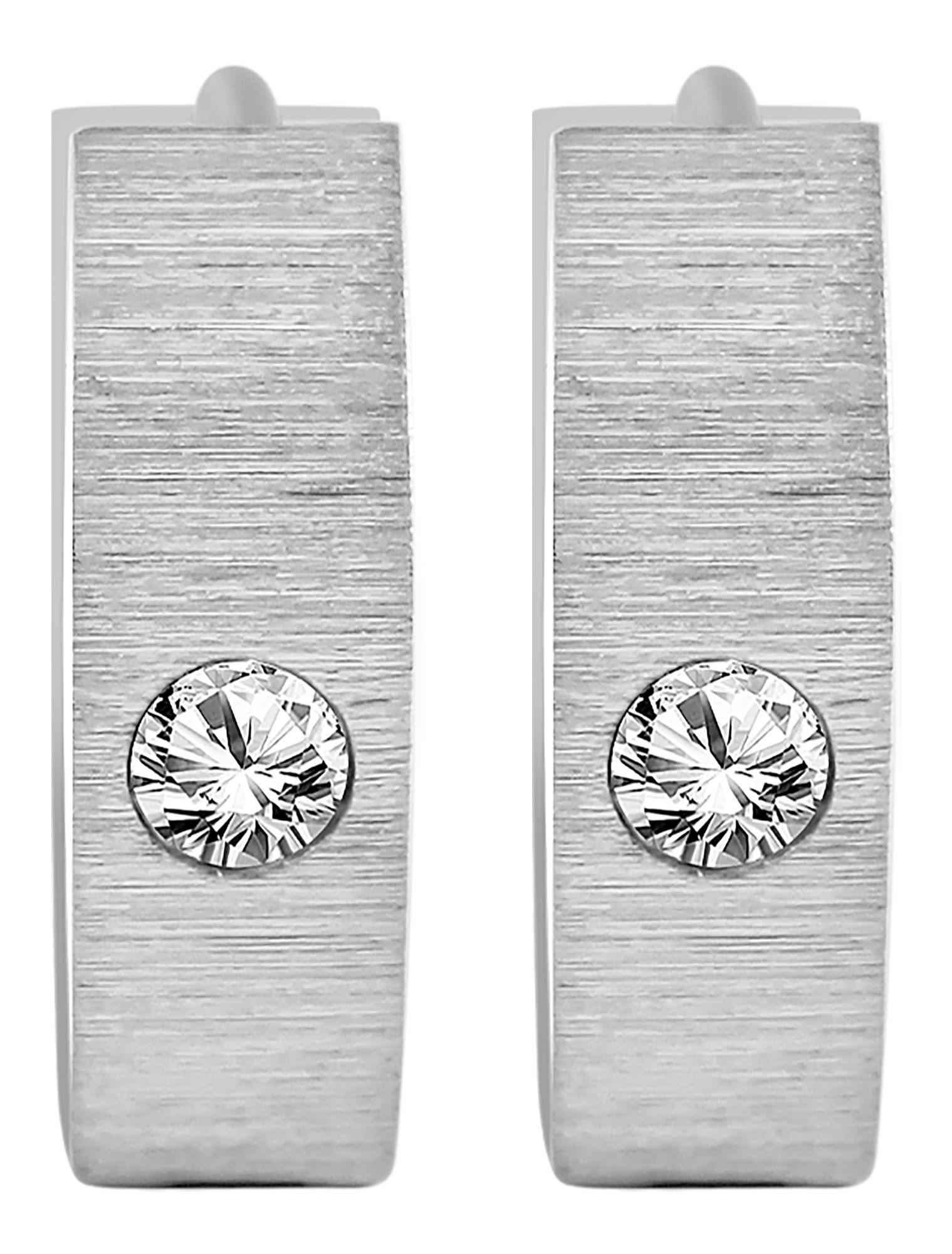 Adelia´s Paar Creolen »Damen Ohrringe – Creole aus Edelstahl mit Strass Steinchen« Ideal als Geschenk – dezent und elegant