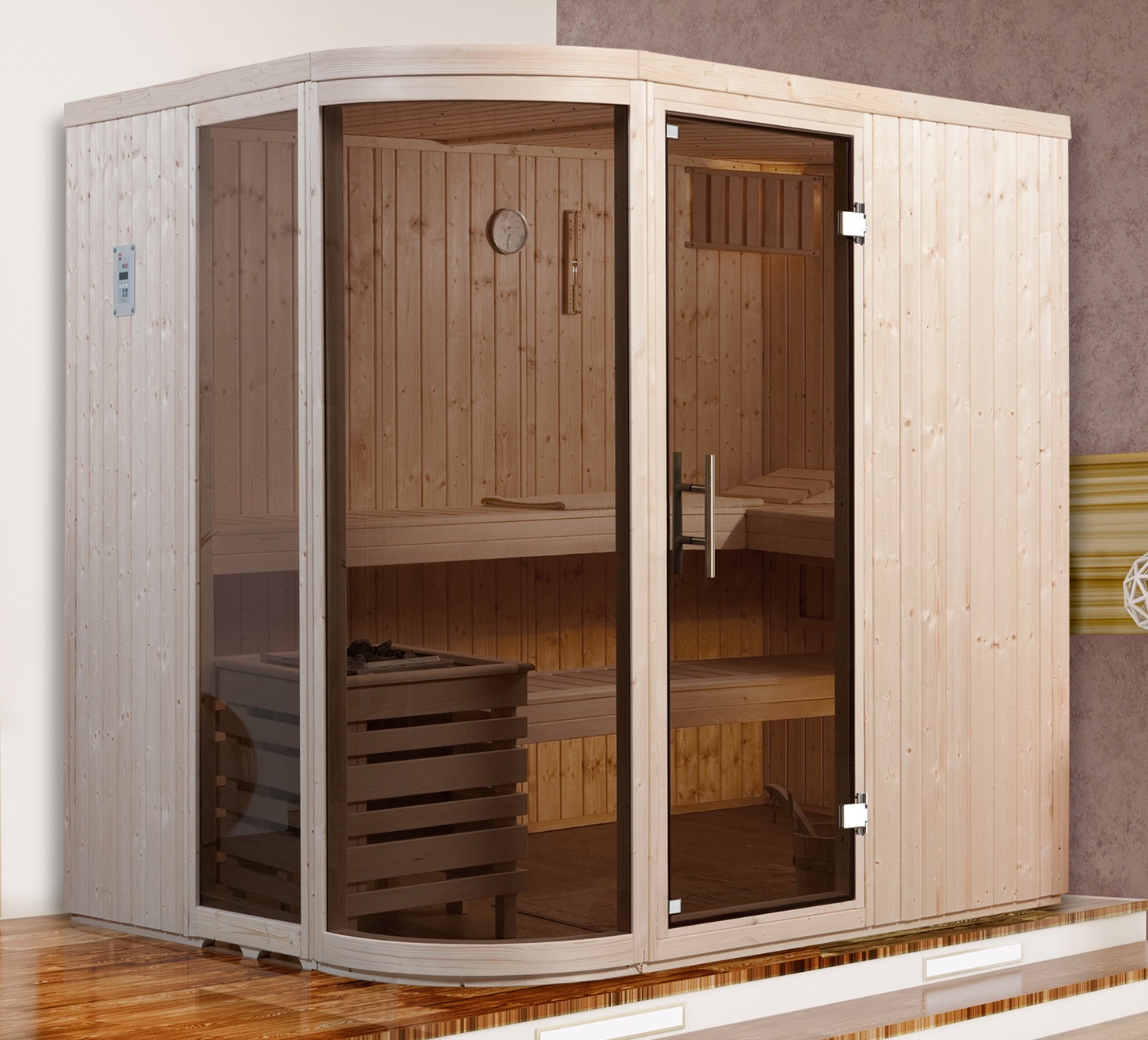 weka Sauna »Sara 1«, 7,5 kW Ofen mit ext. Steuerung