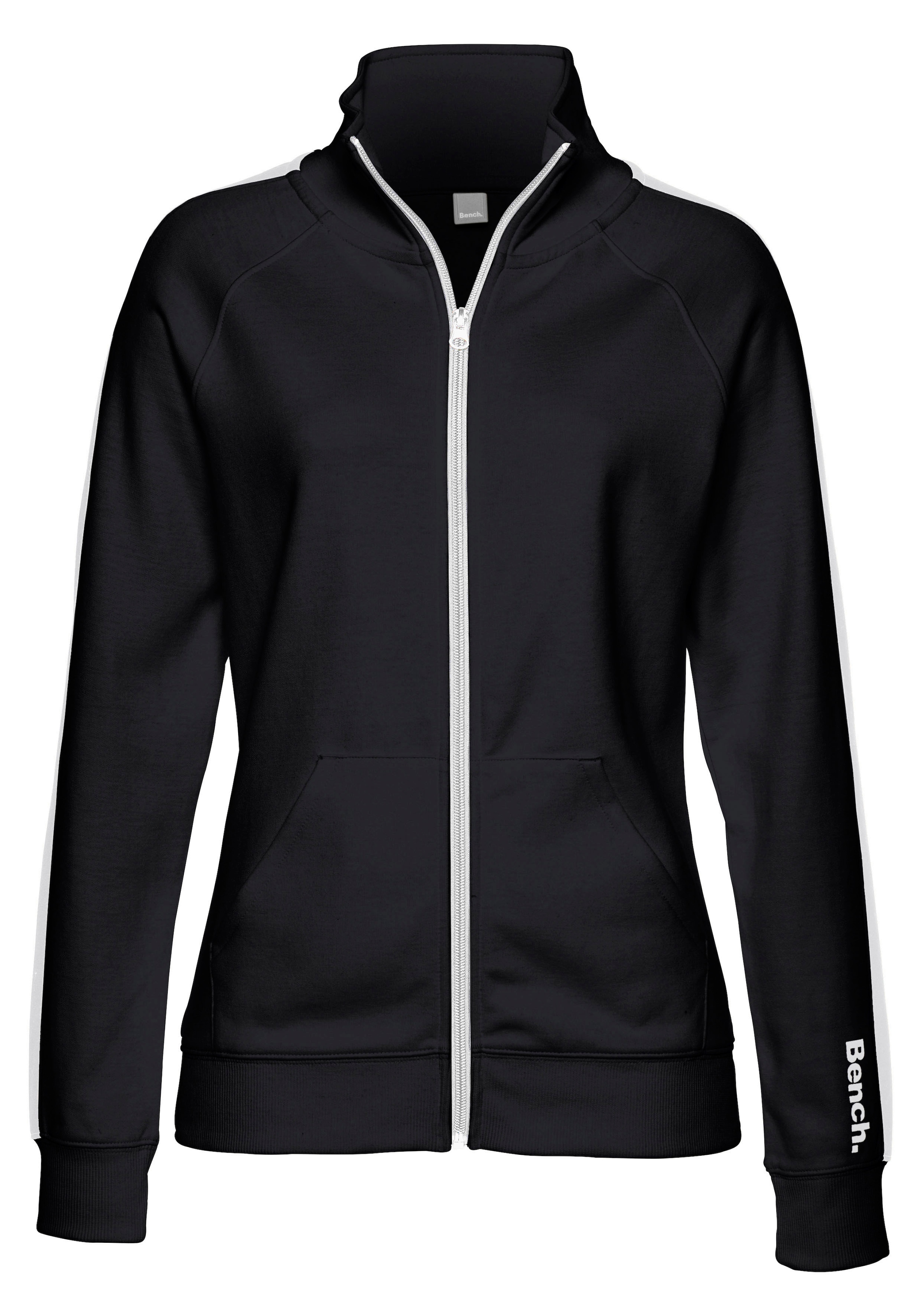 »-Loungejacke«, Loungewear online | BAUR Stehkragen, kaufen Bench. Sweatjacke Seitenstreifen und mit