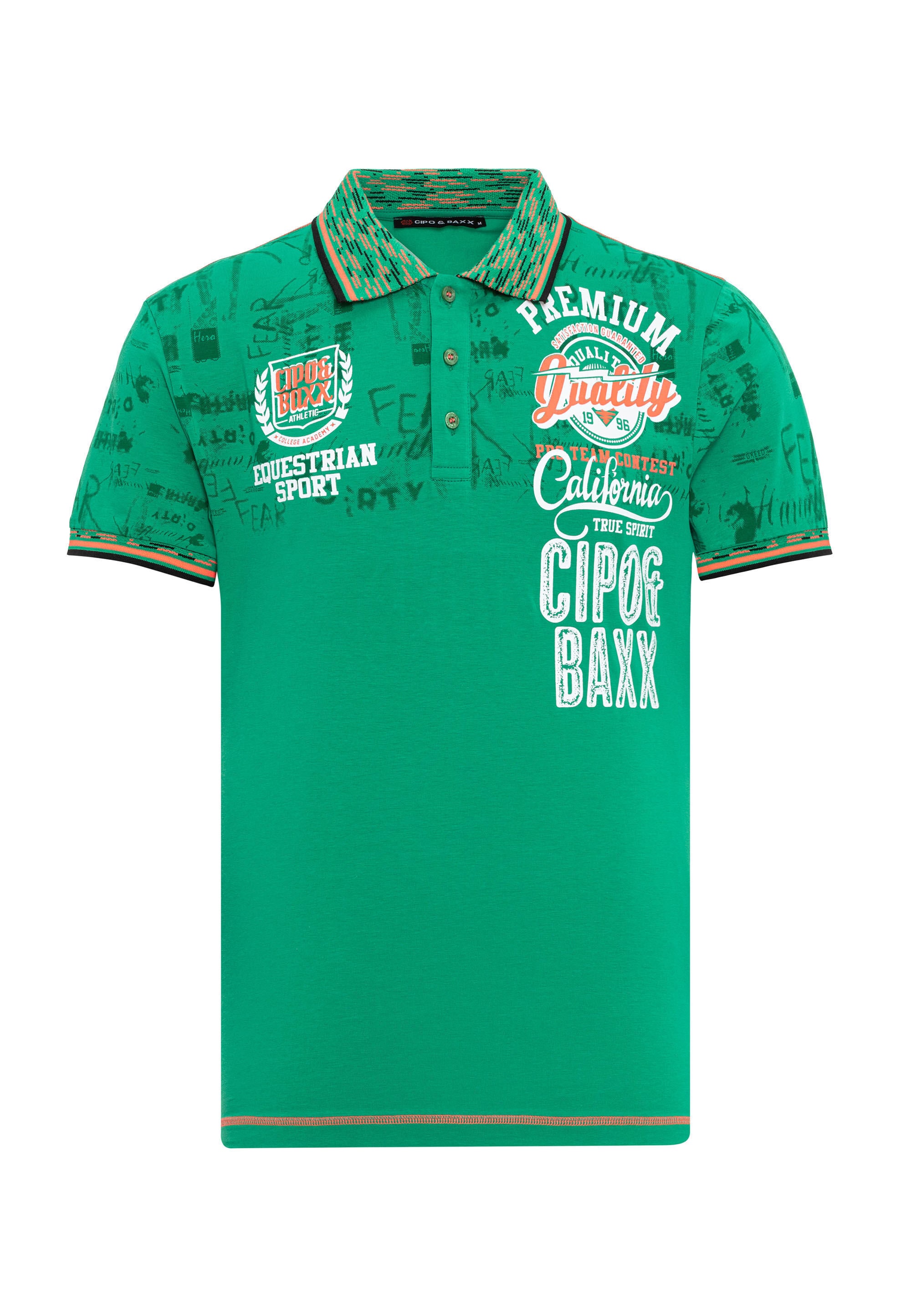 Cipo & Baxx T-Shirt »Poloshirt«, mit stylischem Print