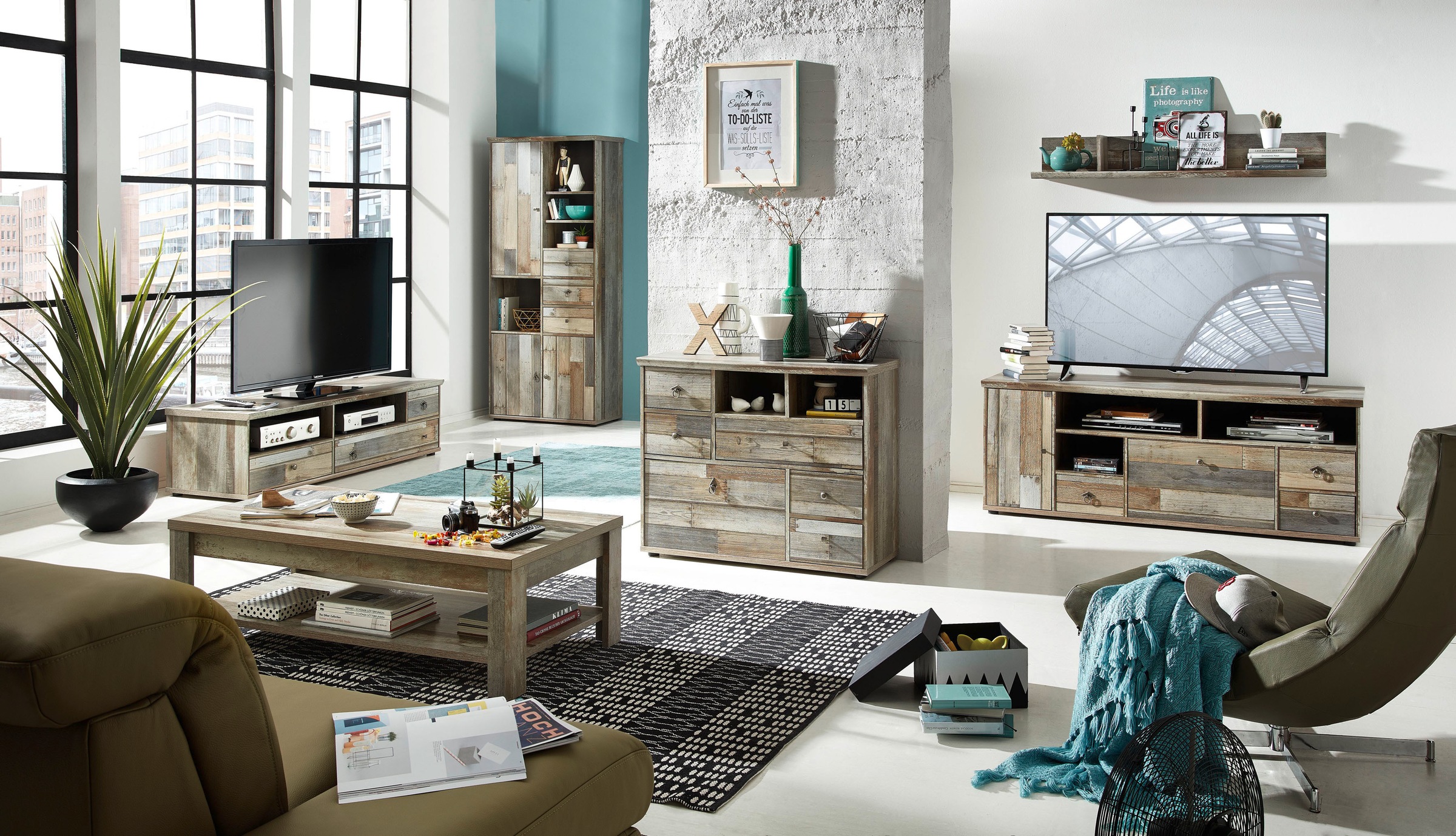 Innostyle Stauraumschrank "BONANZA" 1 Stk. tlg. 3 türig, 3 Schubladen, 11 F günstig online kaufen