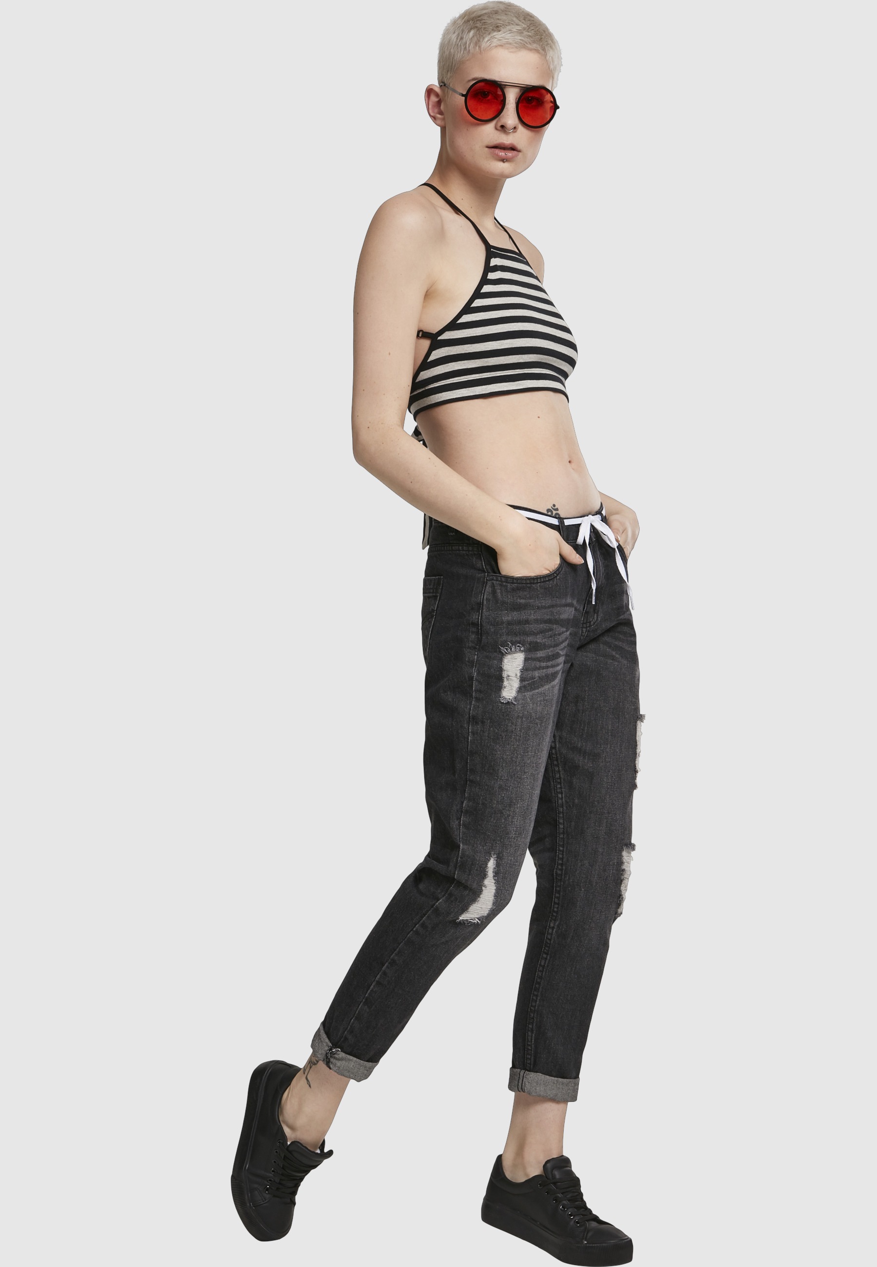 URBAN CLASSICS Tanktop »Urban Classics Damen Ladies Triangle Top« 1 Stk.