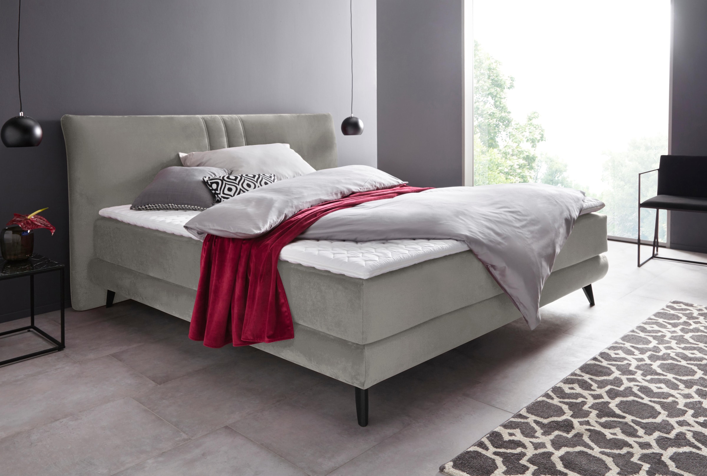Places of Style Boxspringbett »Skien«, incl. Kaltschaumtopper, 2 Härtegrade, 3 Ausführungen