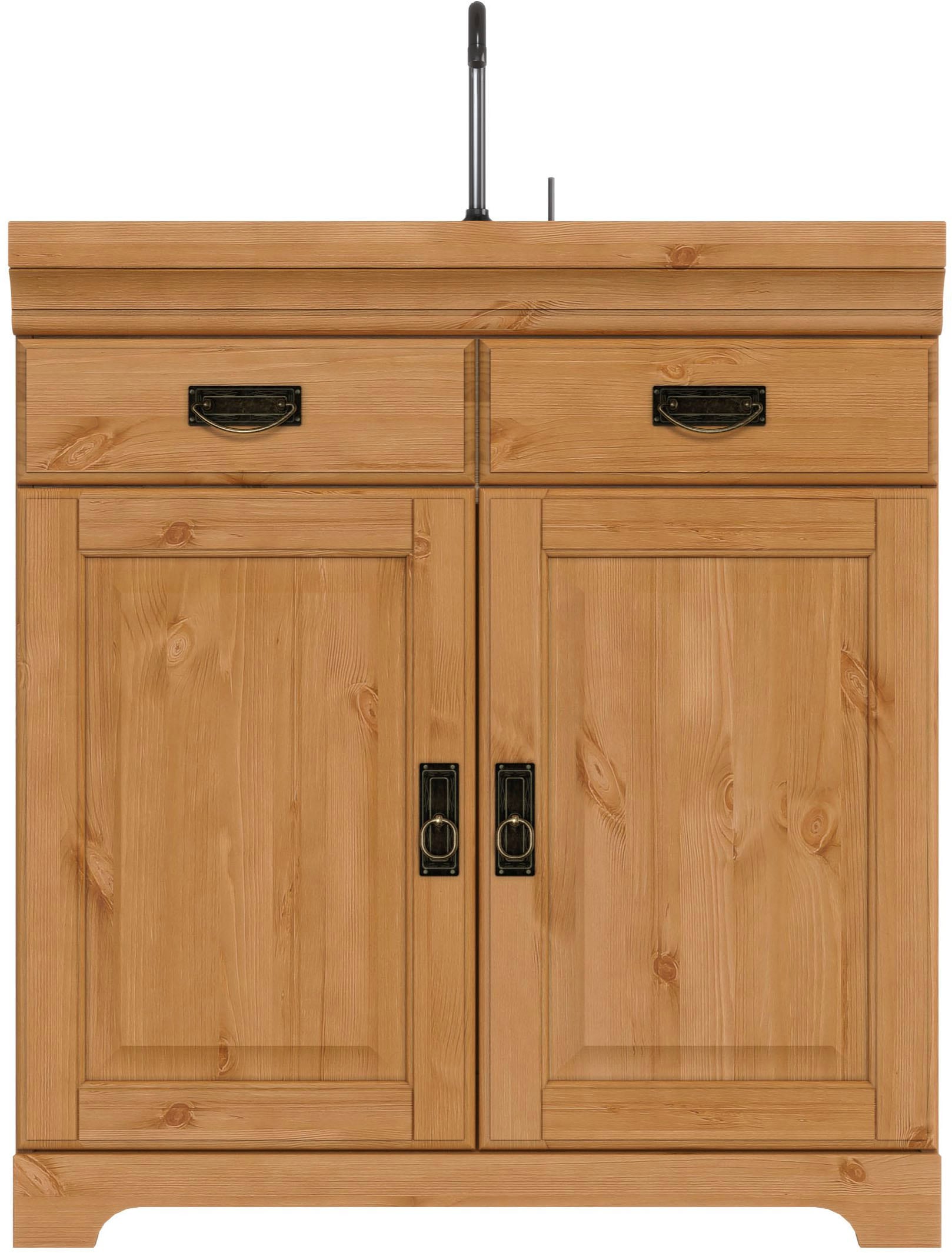 Home affaire Spülenschrank »Rügen«, Breite 80 cm, Kiefer massiv, mit 2 Türen
