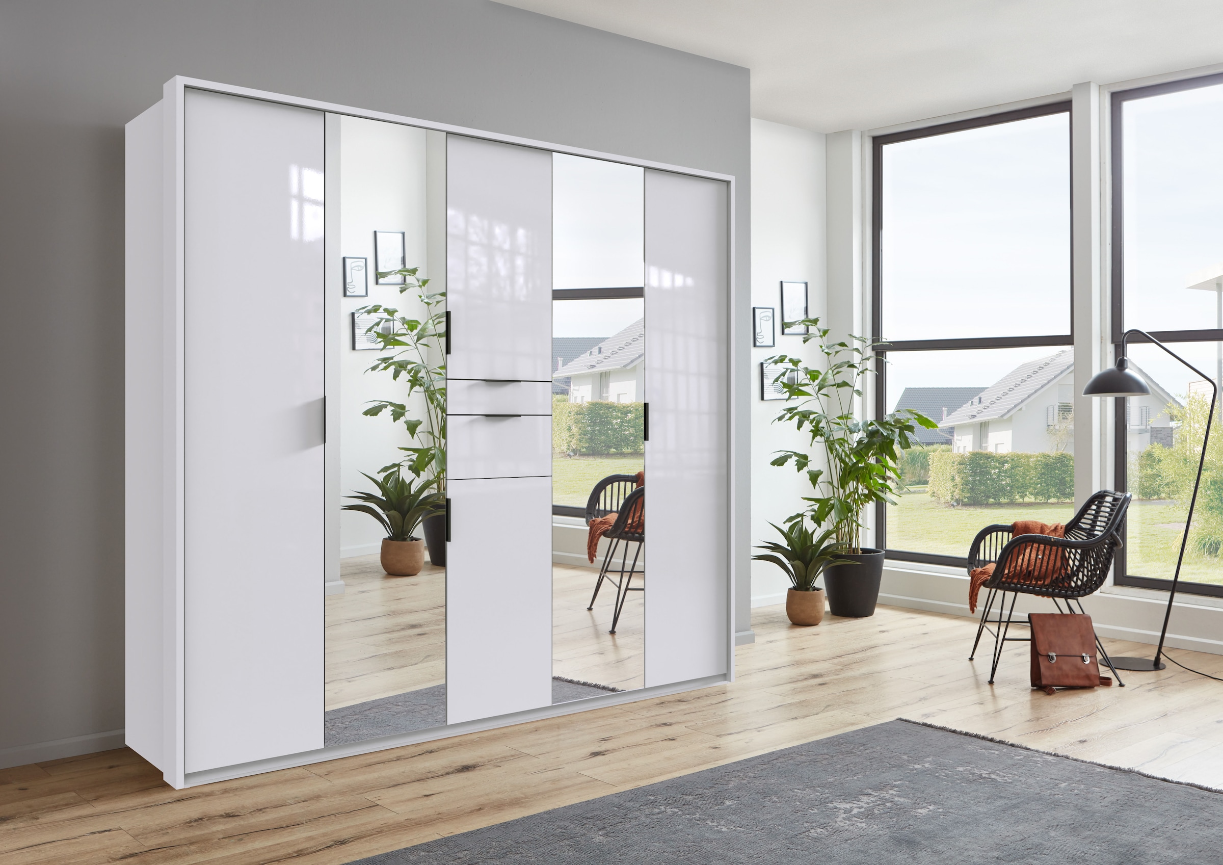 Wimex Drehtürenschrank »Moldau Kleiderschrank mit Spiegel Schlafzimmerschrank Bestseller«, Wähle deine Innenausstattung fertig konfiguriert im Schrank