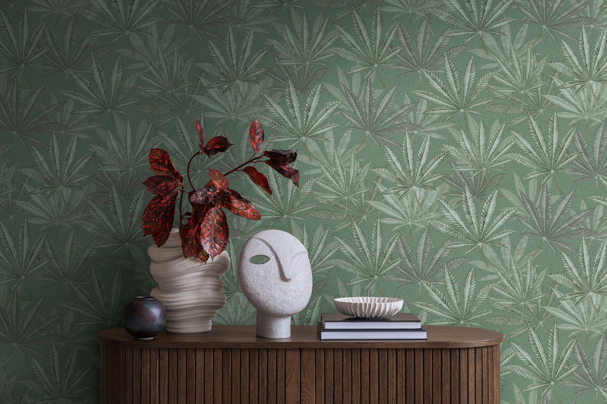 living walls "Michalsky 6 florale Tapete Mustertapete Blätter Blattmuster" matt strukturiert Vliestapete Blatt-Motiv für Schlafzimmer Küche Wohnzimmer Floral Flur