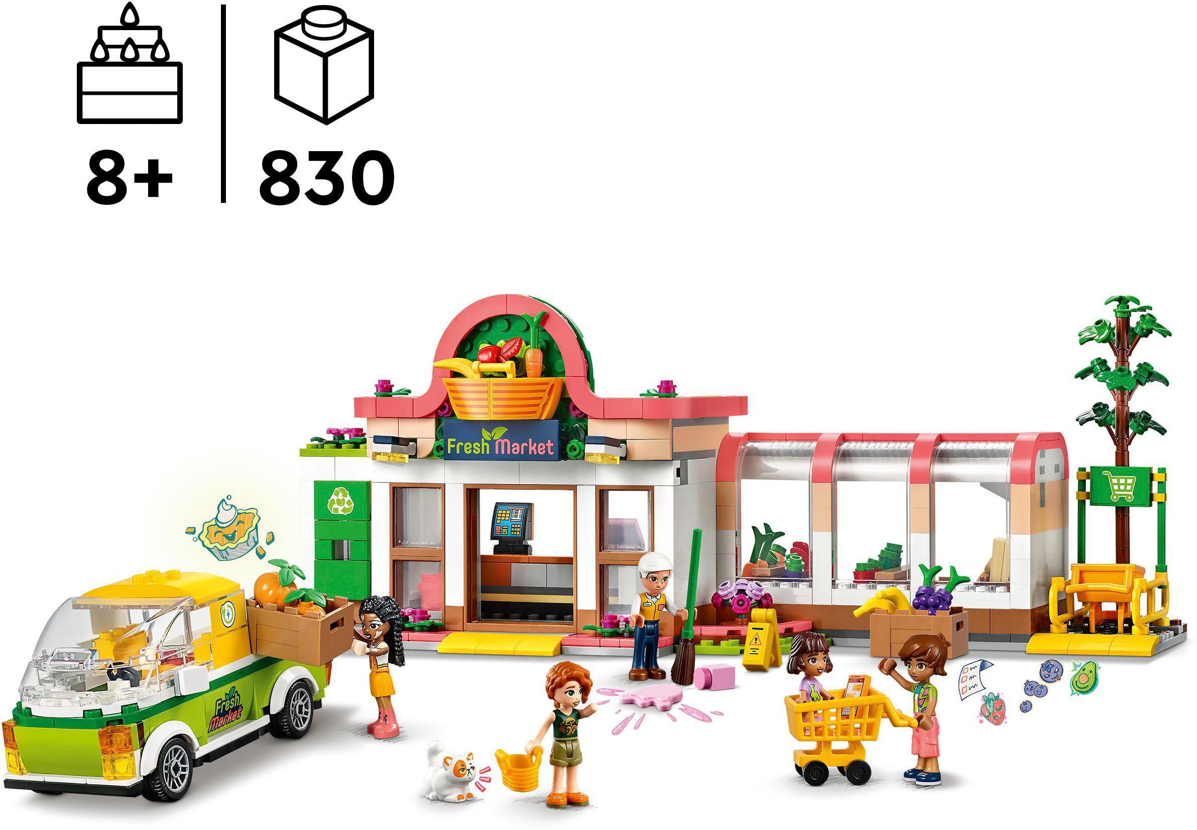 LEGO® Konstruktionsspielsteine »Bio-Laden (41729), LEGO® Friends«, (830 St.), Made in Europe