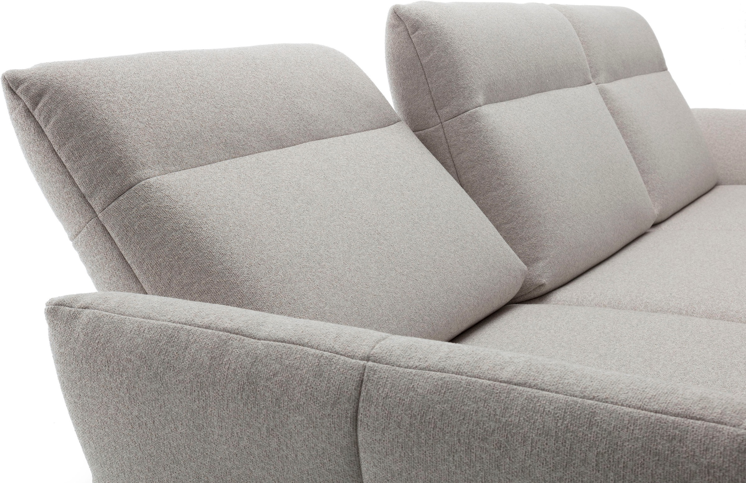 Creation BY ROLF BENZ Ecksofa »CR.460«, Sockel in Eiche, Winkelfüße in Umbragrau, Breite 338 cm