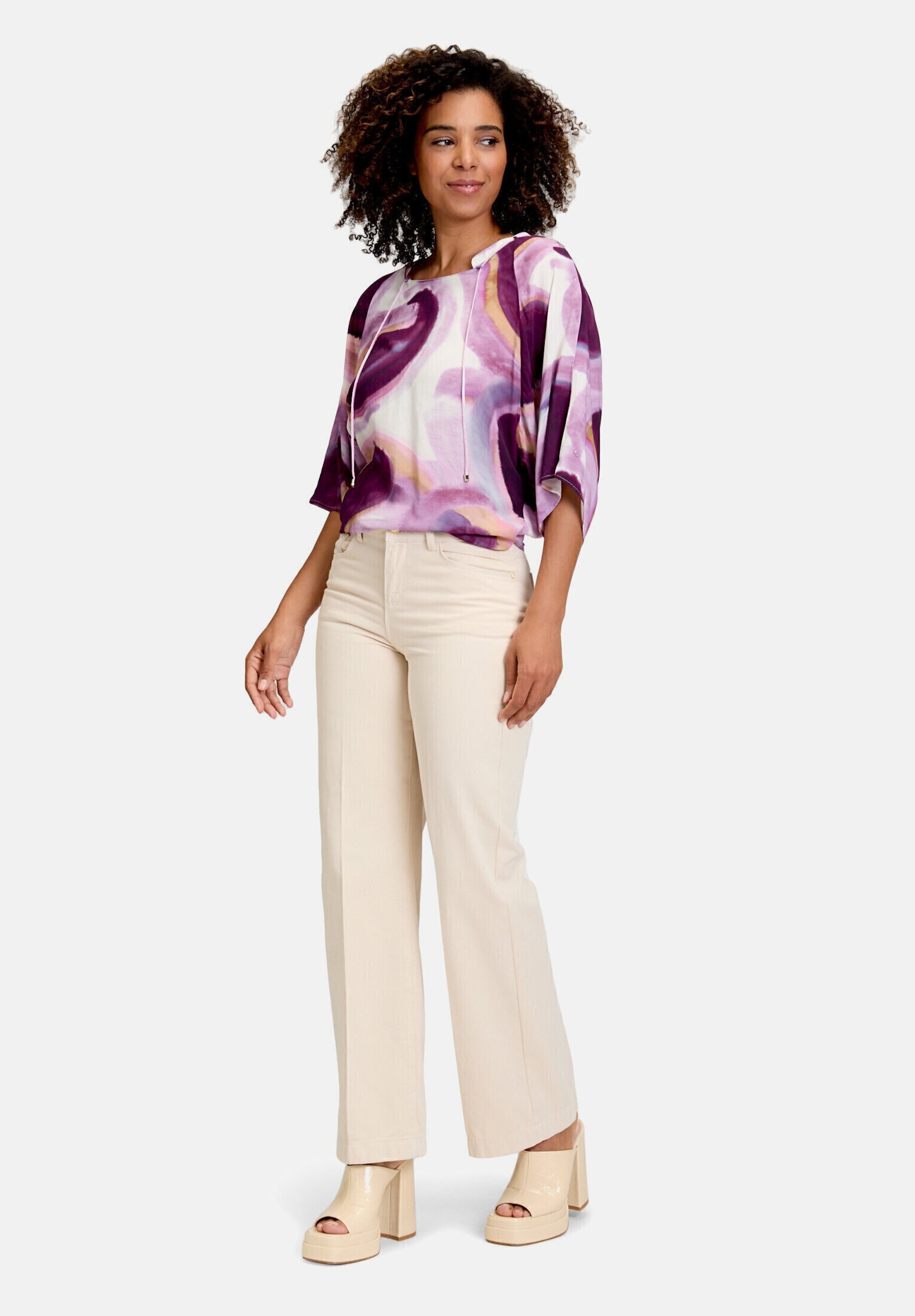 Cartoon Schlupfbluse "Damen mit Muster"