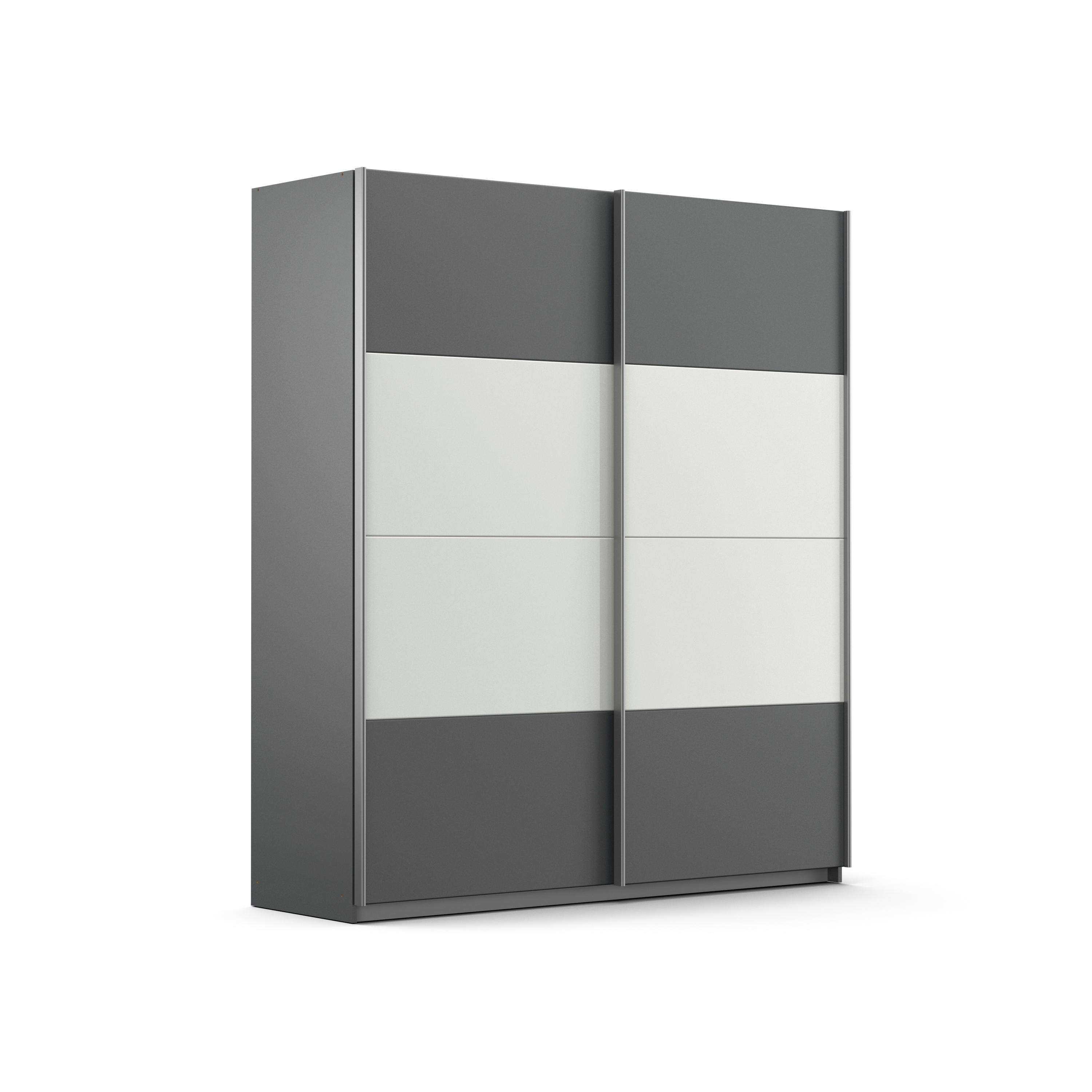 rauch Schwebetürenschrank "Quadra Schlafzimmerschrank in vielen Breiten" Kleiderschrank Garderobenschrank Schrank mit Glaselementen