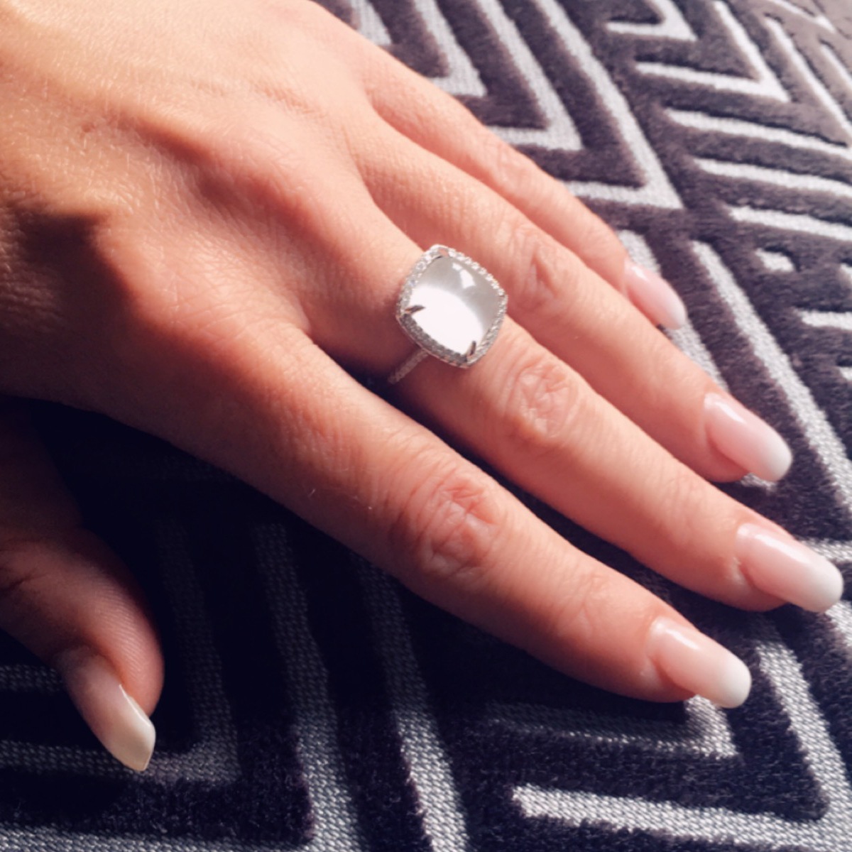 Goldmaid Silver Ring White Size 58 2