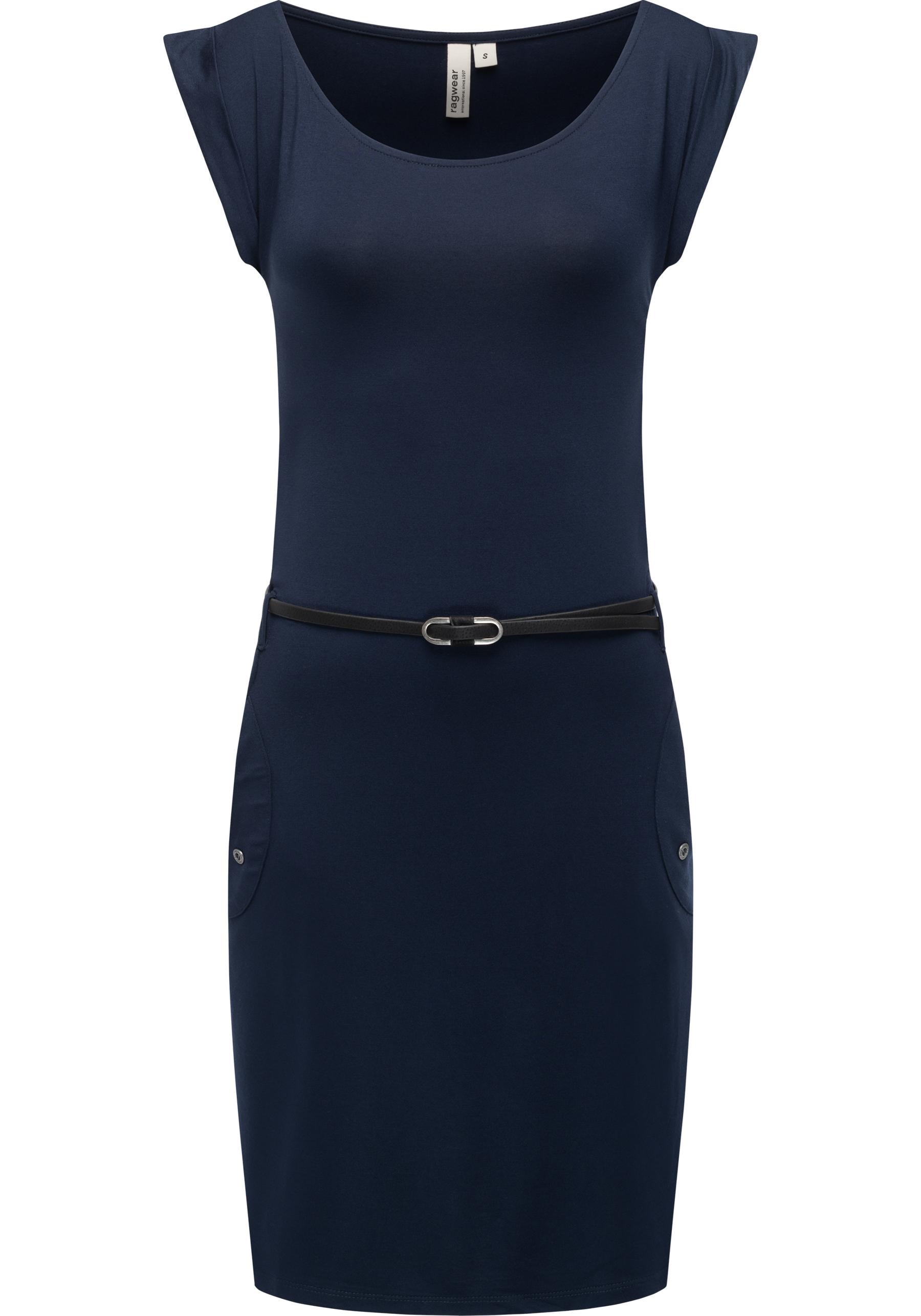 Ragwear Sommerkleid "Tagg" Eingrifftaschen Damen Kurzarm-Kleid mit Taillengürtel und Taschen