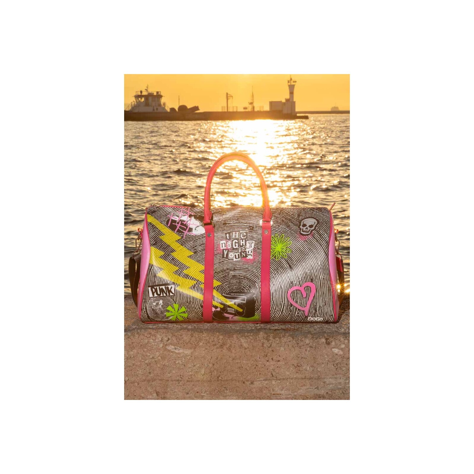 DOGO Reisetasche »Reisetasche Snugline - Night Is Young Handgepäck Reisetasche« Handgefertigt