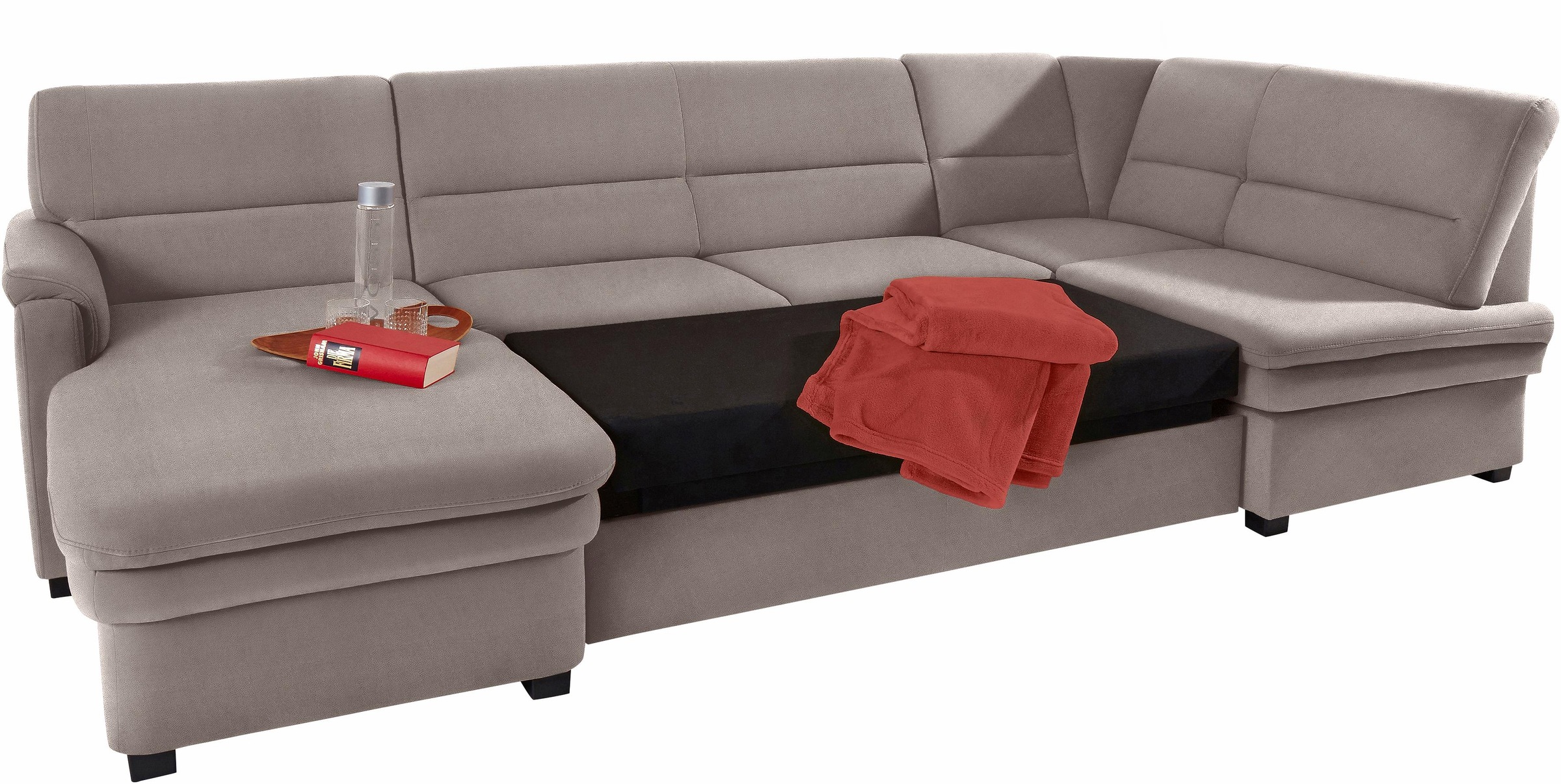 sit&more Wohnlandschaft »Pisa U-Form«, mit Federkern, wahlweise mit Bettfunktion
