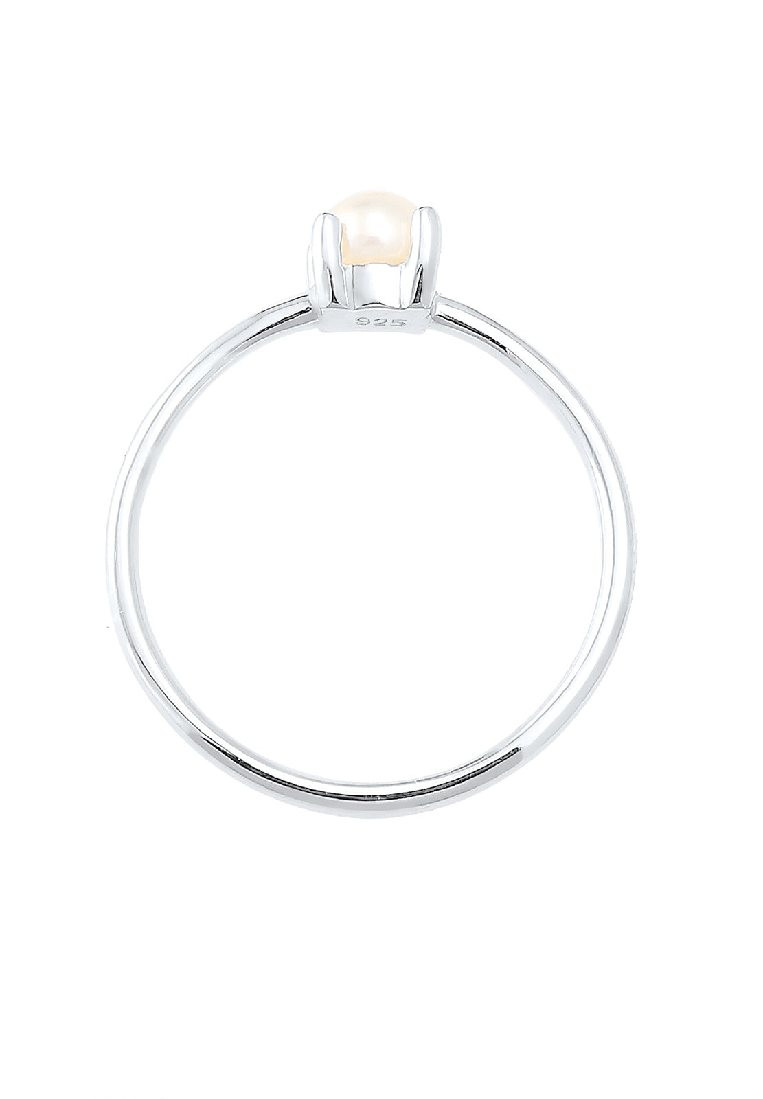 Elli Perlenring »Ring Süßwasserperle Weiß Rund 925 Sterling Silber«