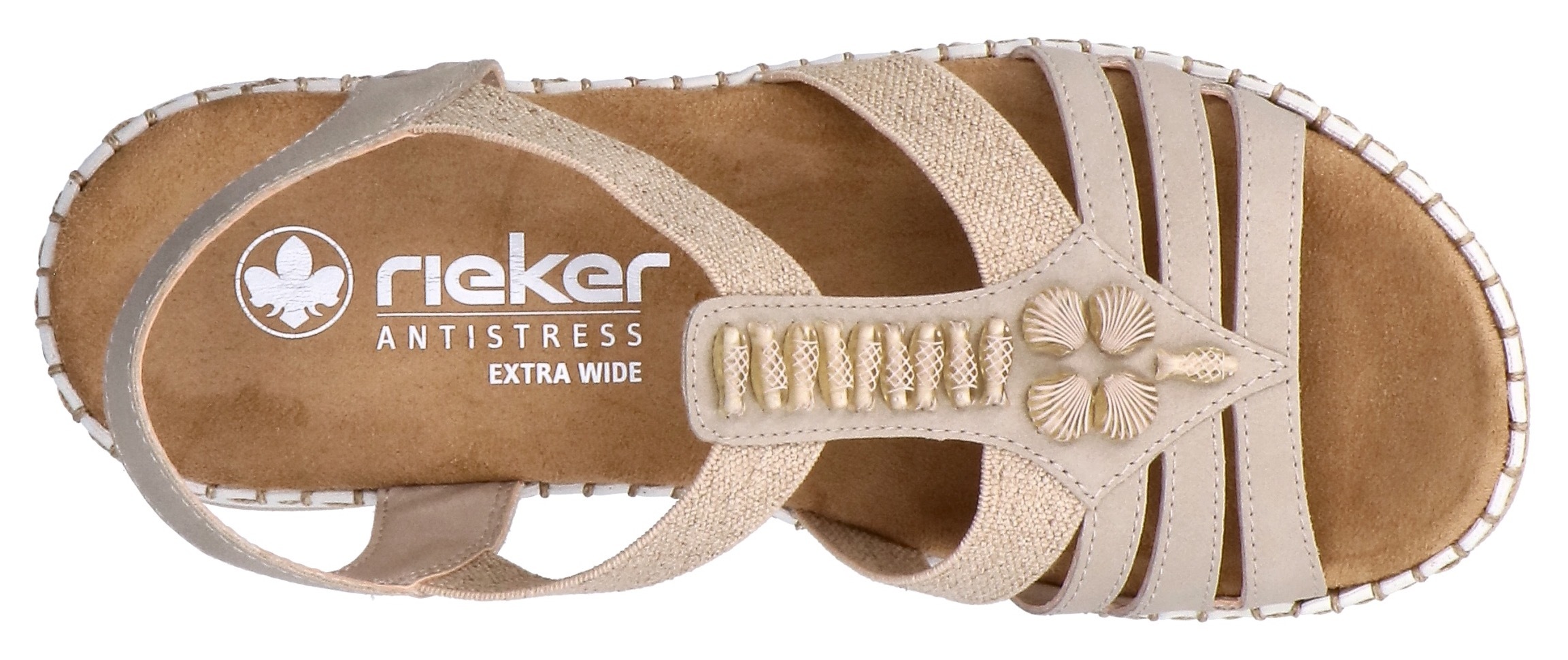 Rieker Sandale  Sommerschuh, Urlaubsschuh, Schlupfschuh mit seitlichen Gummizügen