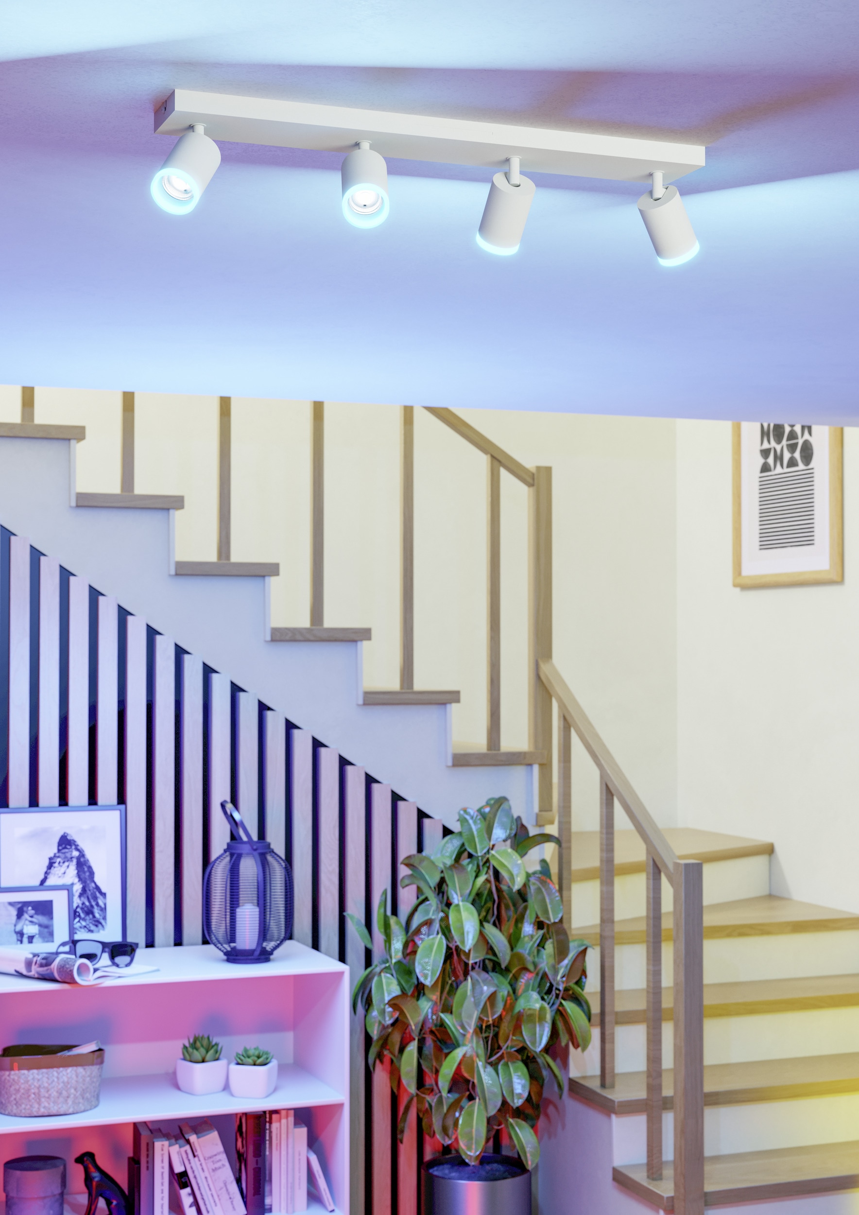 EGLO Deckenspot »MELITELLO-Z Spotlampe - Alu, Stahl - LED - 4X3,7W - IP20« LED-Modul 1 Stk. Kaltweiß | Neutralweiß | RGB | Warmweiß Wandleuchte, Wandspot, schwenkbar, Strahler, L68 x B10,5 x H8 cm